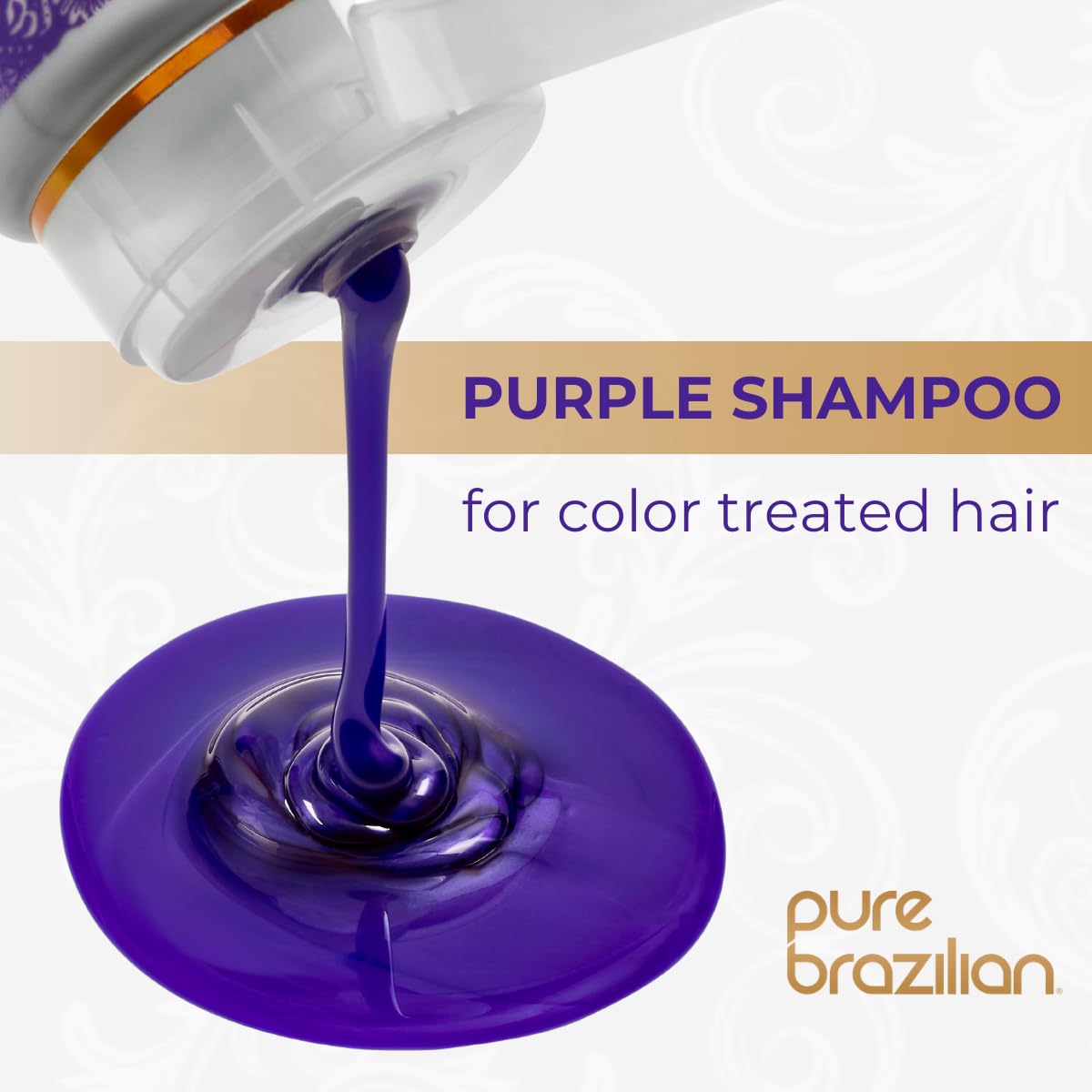 Pure Brazilian Always Blonde Shampoo with Keratin, Acai & Argan Oil, Purple Shampoo for Color-Treated Hair, Sulfate-Free, 13.5 Fl Oz