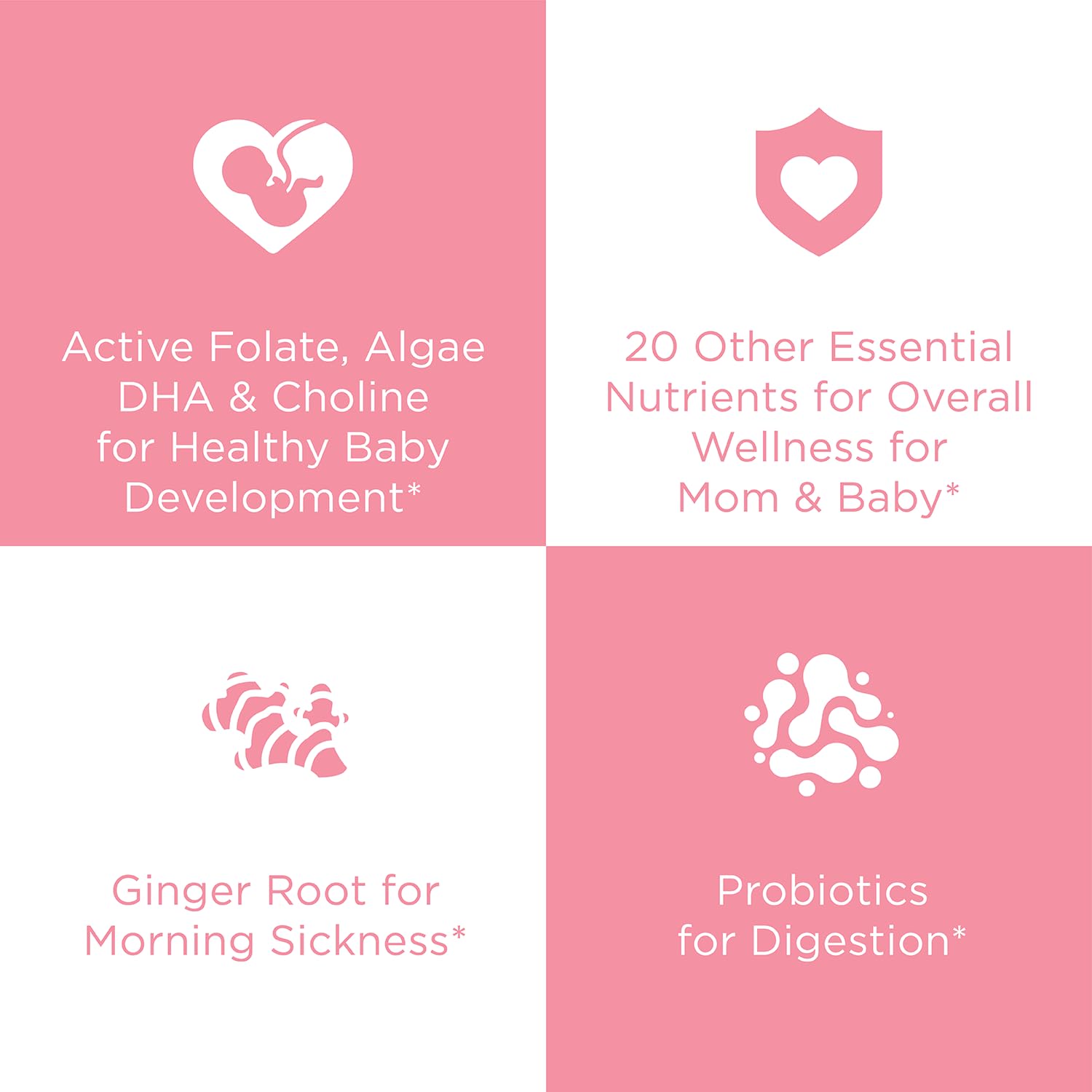 Hyland's Easy Morning Prenatal Multivitamin and Digestive Health and Morning Sickness Relief, 60 Vegan Capsules with Folate, Choline, Zinc, Ginger Root, Prebiotics and Algae DHA