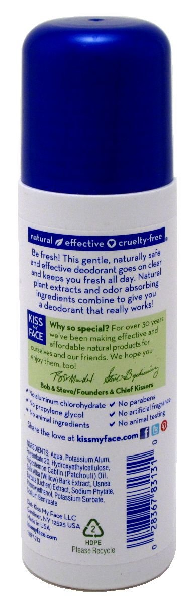 Kiss My Face Deodorant Liquid Rock Roll On Patchouli 3 Ounce (88ml) (6 Pack)