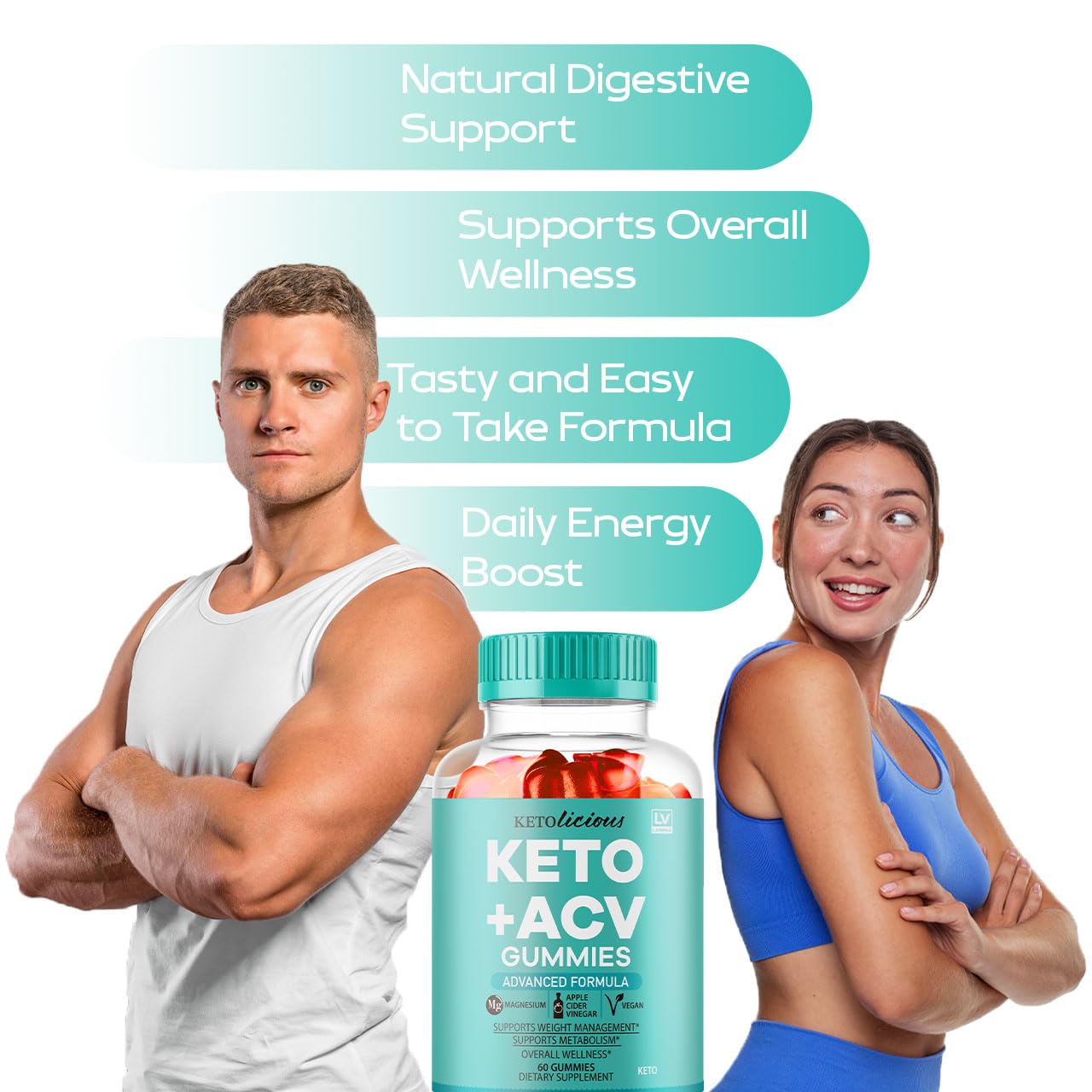 (3 Pack) Ketolicious Keto ACV Gummies Advanced Formula, Ketolicious Gummies, 180 Gummies for 3 Months