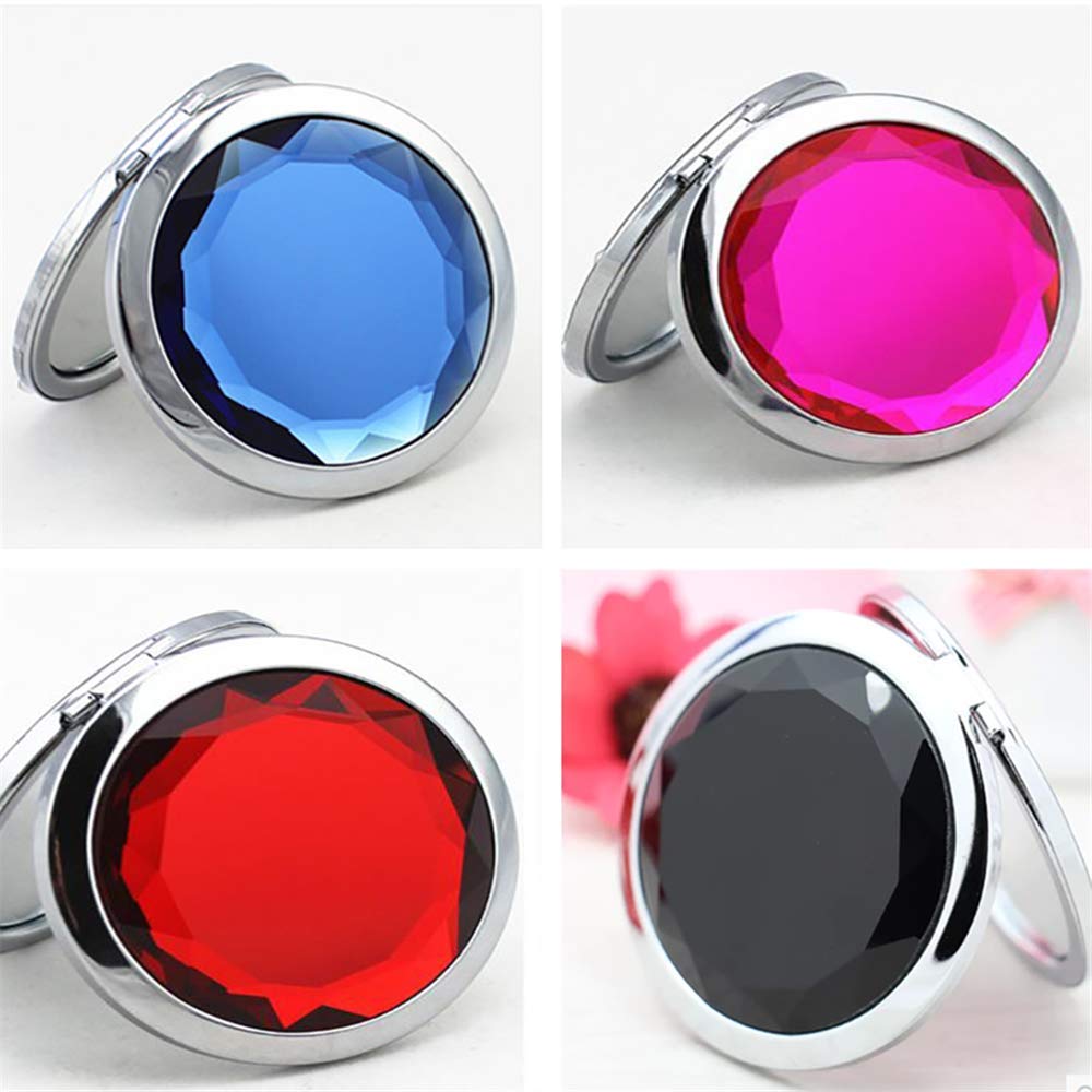 TANG SONG 12Pcs Different Colors Double Compact Cosmetic Makeup Round Pocket Purse Magnification Jewel Mirror