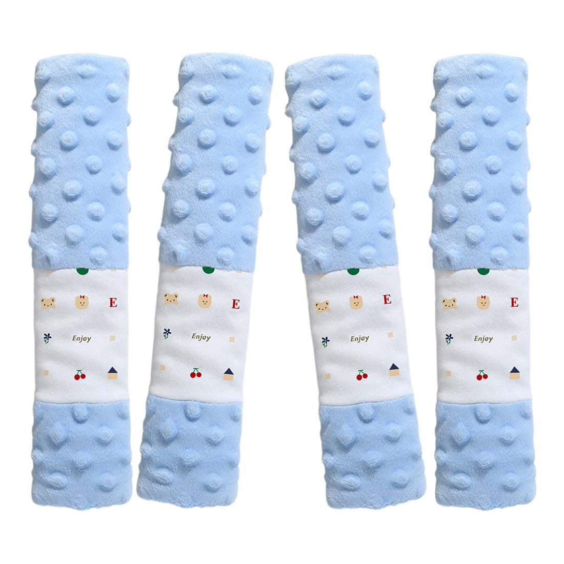 4 Pack Car Seat Belt Straps Cover for Baby Kids, Baby Carrier Straps Covers Stroller Strap Pads Baby Car Seat Belt Neck Covers for Baby(9.8'’X2.2''inch)