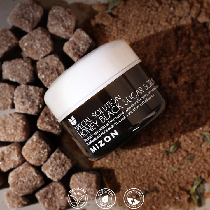 KOREAN COSMETICS, MIZON_ Honey Black Sugar Scrub 90g (blackheads, pores, exfoliate, moisturize)[001KR]