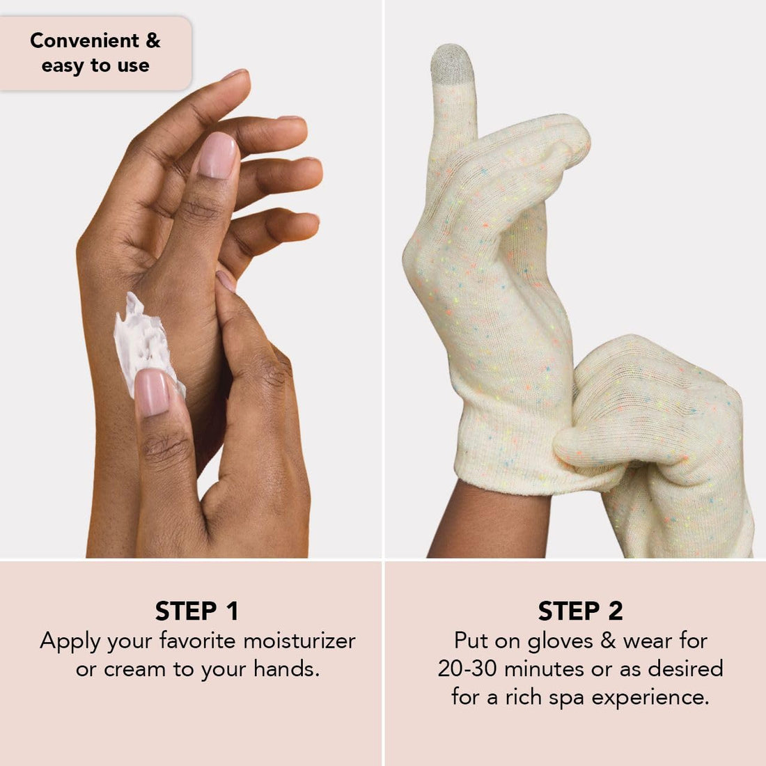 Kitsch Moisturizing Gloves Overnight for Dry Hands Treatment, for Women & Men | Soft Hydrating & Infused Gel Spa Gloves for Kids, One Size Fits Most, Washable & Reusable Pair