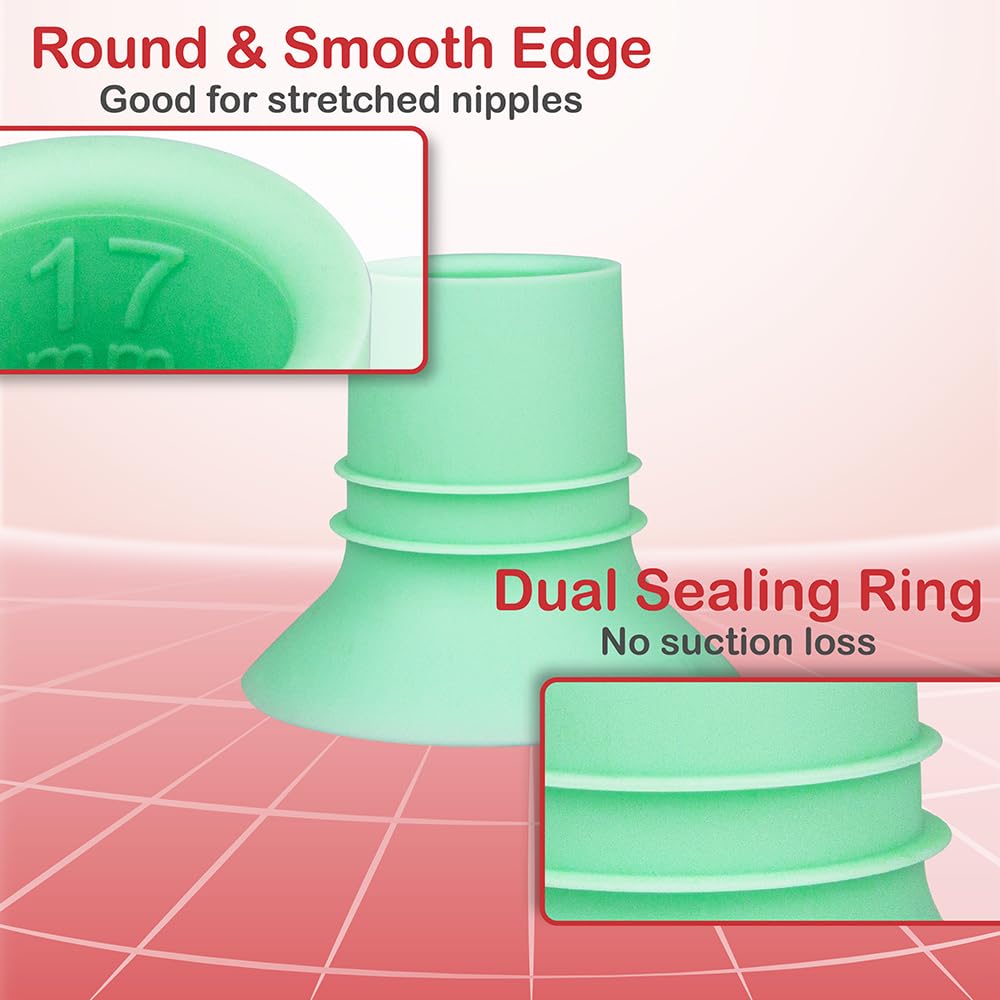 Nenesupply 1st Generation 17mm Flange Insert Compatible with Elvie Flange Pump Parts Elvie Stride Flange Medela Momcozy Spectra Flange Willow Reduce 24mm to 17mm Use as Elvie Inserts Medela Insert