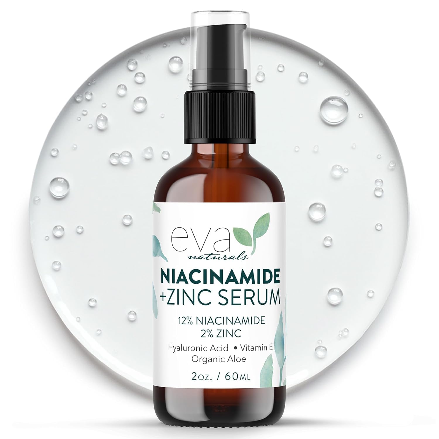 Niacinamide Serum for Face - 12% Niacinamide & 2% Zinc Serum with Hyaluronic Acid - Pore Minimizer, Improve Dark Spots, Redness Relief (2 oz)