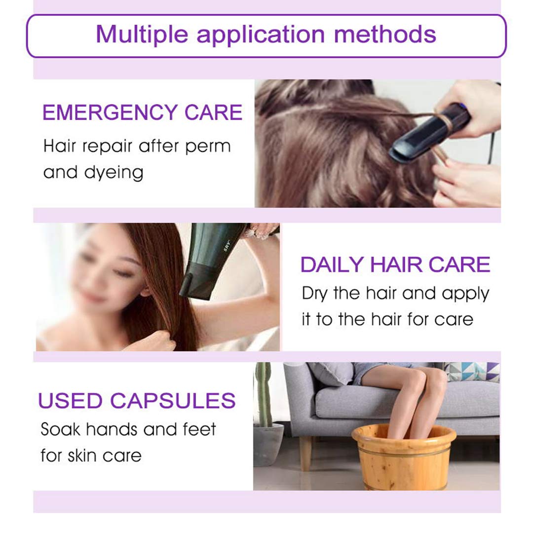 GOWWIM Hair Vitamin Serum Capsule,Hair Treatment Serum,Argan Macadamia Avocado Oil,Complex Oil Smooth Silky Hair Mask Repair on Hair Growth Oil,30 PCS