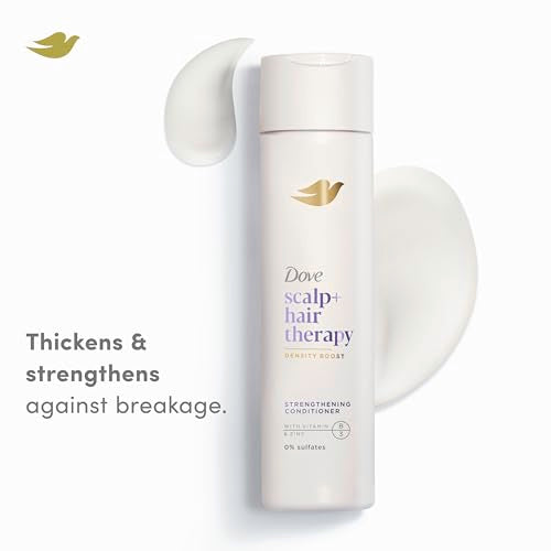 Dove Density Boost Strengthening Conditioner Scalp + Hair Therapy for protecting against premature breakage, with Vitamin B3, Zinc and 0% sulfates, 9.25 oz