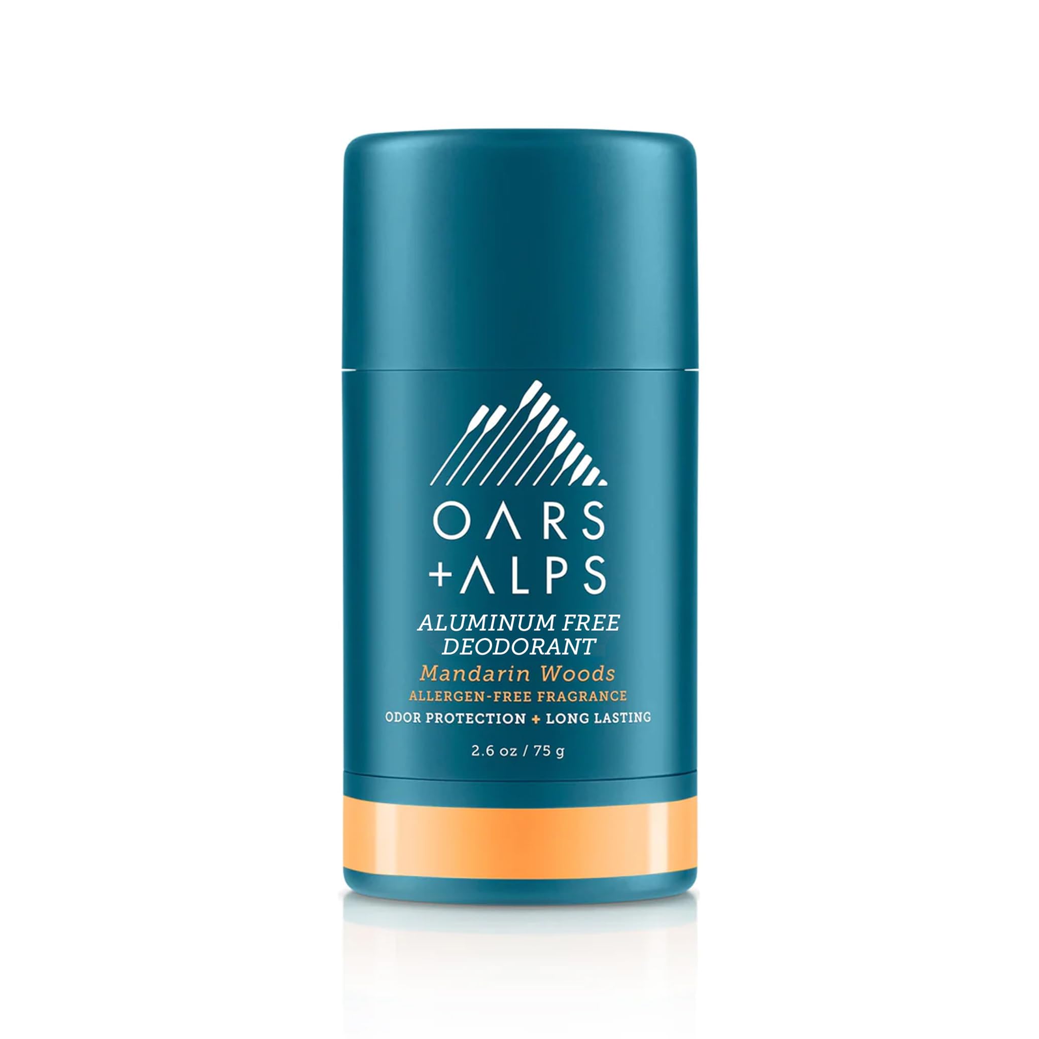 Oars + Alps Natural Deodorant for Men and Women, Aluminum Free and Alcohol Free, Vegan and Gluten Free, Mandarin Woods, 1 Pack, 2.6 Oz