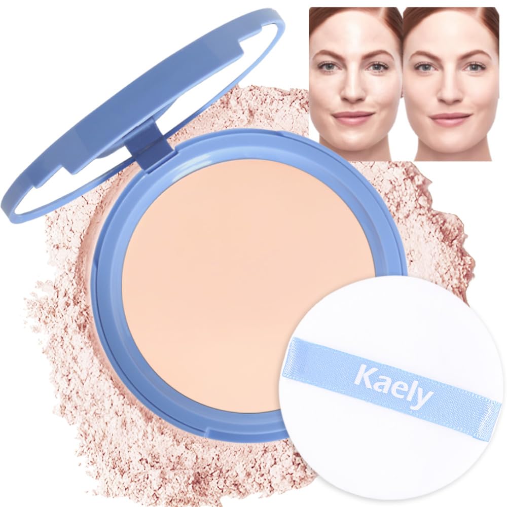 evpct Oil Control Pressed Face Powder, Get Smooth Flawless Fine Lines and Lightweight Finishing Foundation, Control Shine Long Lasting Waterproof Face Setting Powder Cosmetic, 20 Ivory