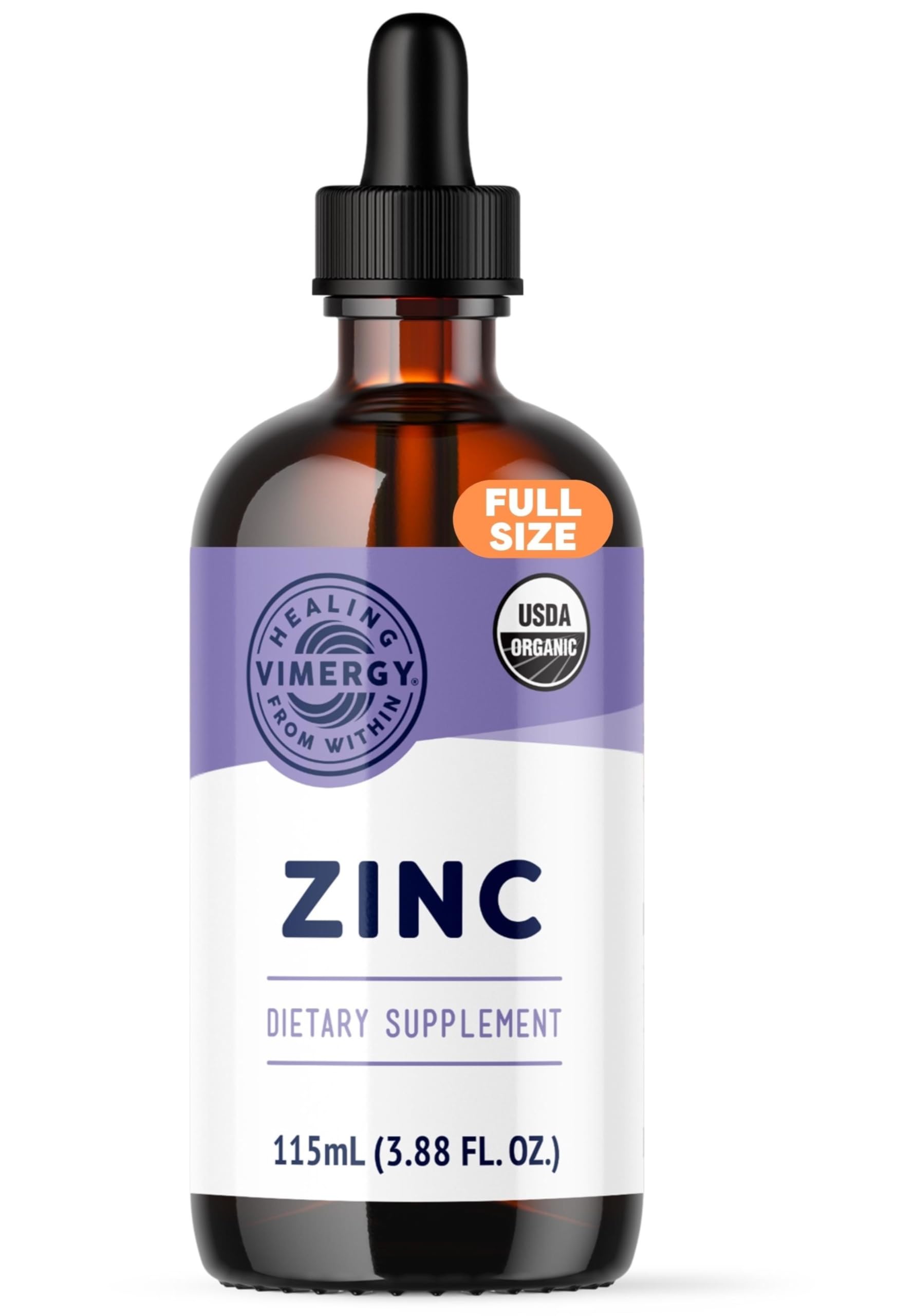 Vimergy Liquid Zinc – Fast-Absorbing Immune Support* – Promotes Healthy Bones & Skin – USDA Certified Organic, Vegan, Non-GMO – 57 Servings (115 mL)
