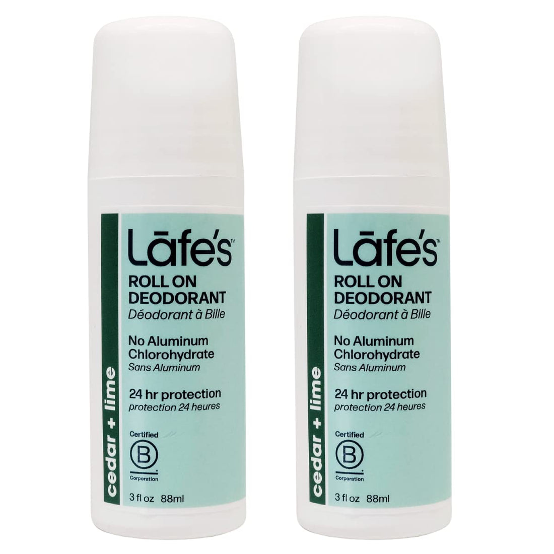 Lafe's Fresh Roll On Deodorant (Pack of 2) With Cedar, Sage, and Aloe Vera, 2.5 oz Each