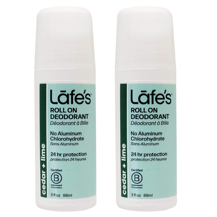 Lafe's Fresh Roll On Deodorant (Pack of 2) With Cedar, Sage, and Aloe Vera, 2.5 oz Each