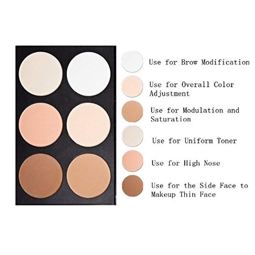 iMeasy Makeup Contour Kit Highlight and Bronzing Powder Palette - 6 Colors