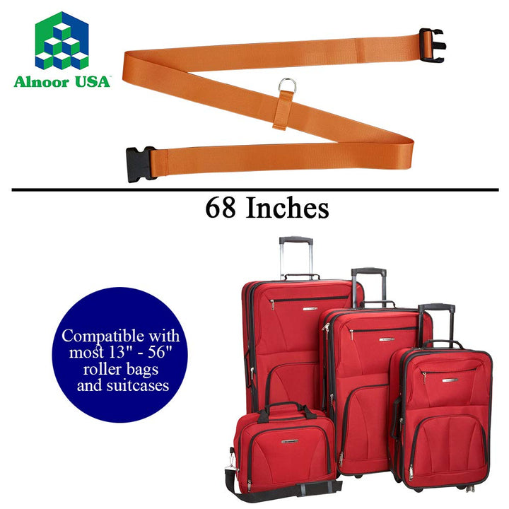 Car Seat Belt Travel Strap to Convert Your Car Seat and Carry-on Luggage into an Airport Car Seat Stroller & Carrier - Bright Orange and Heavy Duty - Includes Bonus E-Book Gift