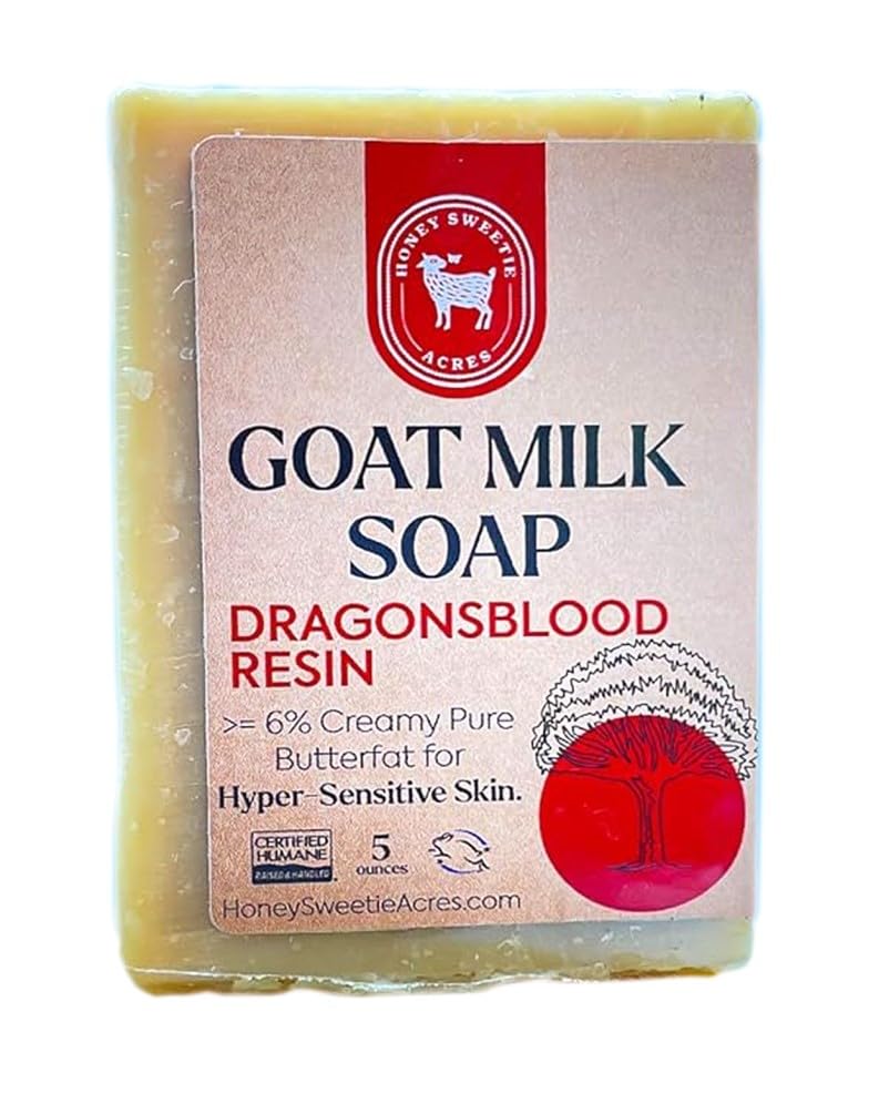 Honey Sweetie Acres Dragonsblood Goat Milk Soap - Handmade 5 oz Bar, Made with Natural Ingredients, Moisturizing & Gentle, Made in the USA