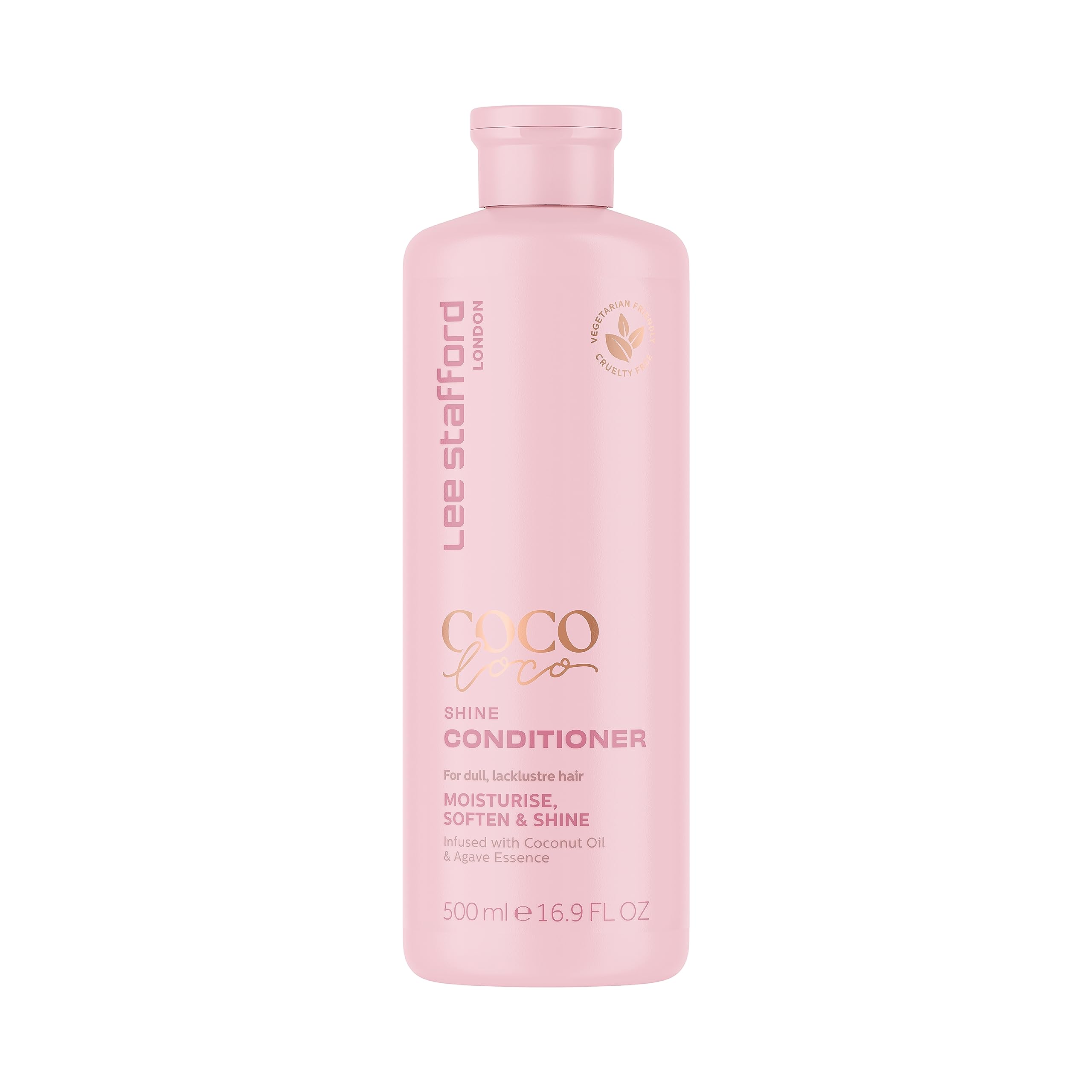 Lee Stafford Shine Conditioner | Coco Loco Collection - Best Moisturizing Conditioner for Dry, Dull Hair, High Gloss Finish, Packed with Coconut Oil & Agave Essence, 16.9 Fl Oz
