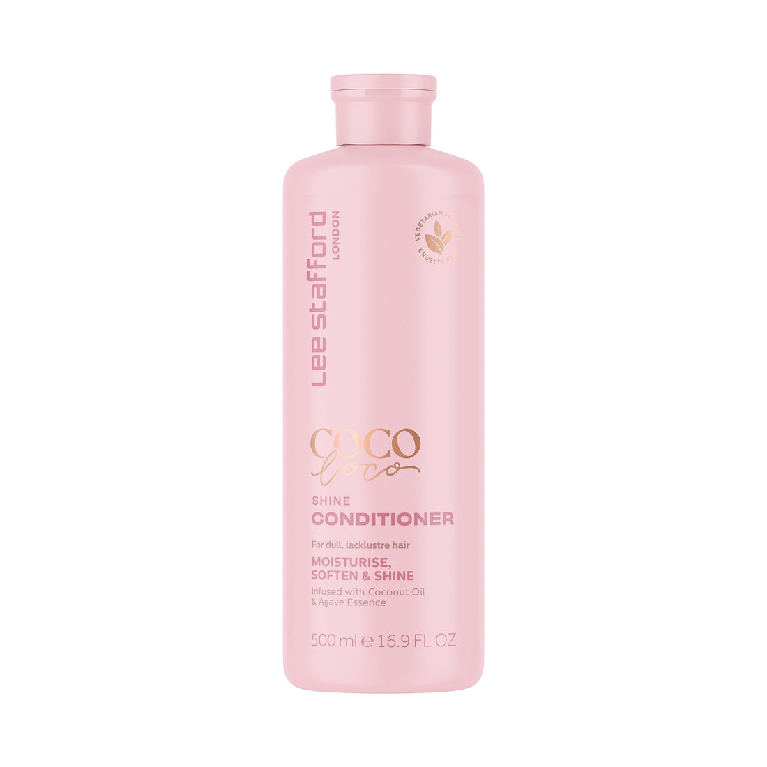 Lee Stafford Shine Conditioner | Coco Loco Collection - Best Moisturizing Conditioner for Dry, Dull Hair, High Gloss Finish, Packed with Coconut Oil & Agave Essence, 16.9 Fl Oz