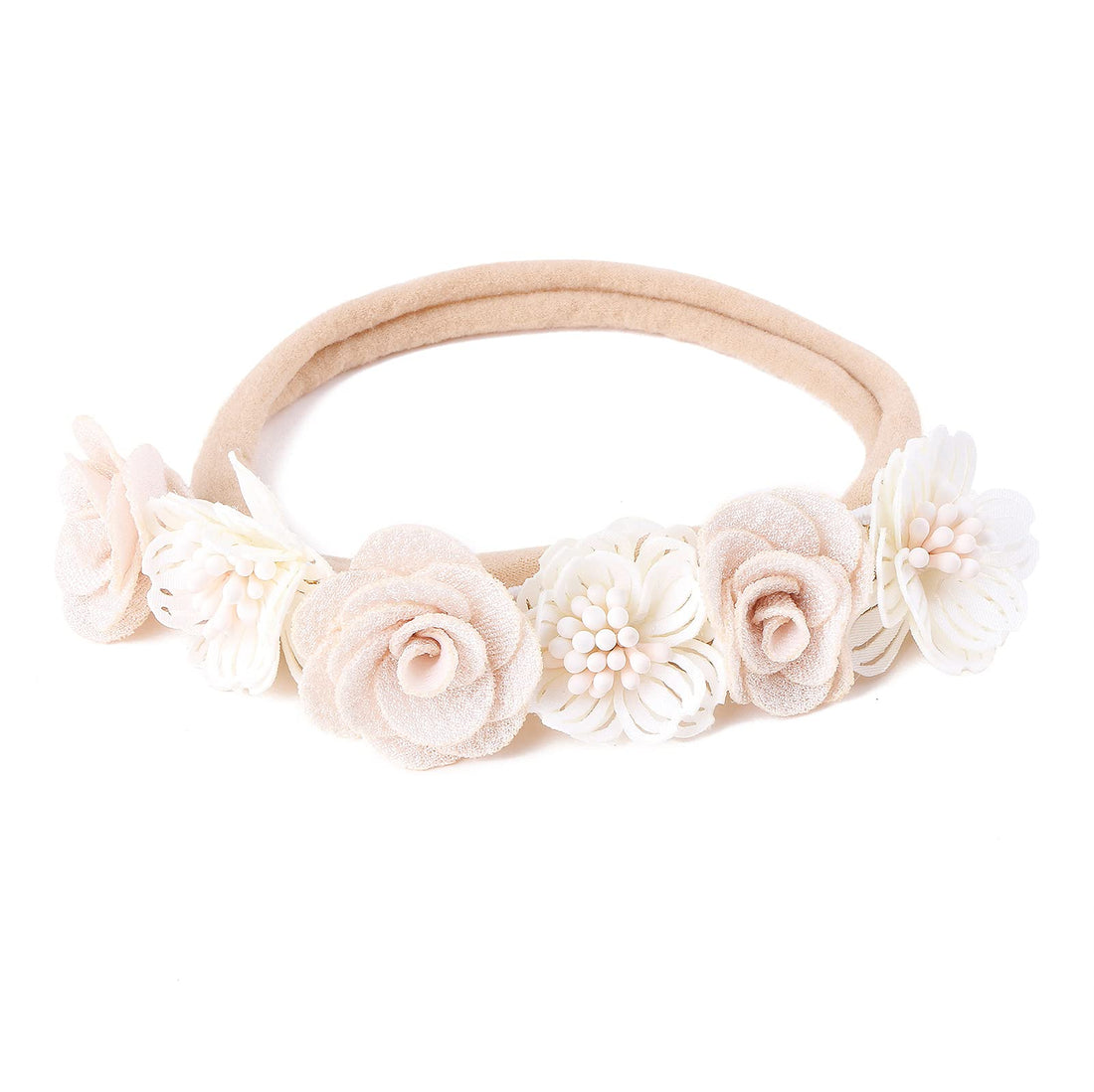 cherrboll 3pcs Baby Girl Headbands Flowers, Super Soft & Stretchy Nylon Floral Hairbands for Newborn Toddler