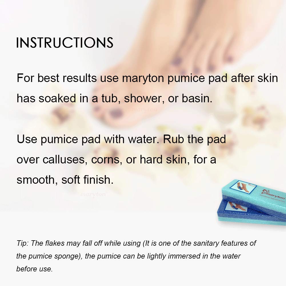 Maryton Pumice Sponge for Feet, Pedicure Stone Foot Scrubber File and Callus Remover Block Pack of 2 (Blue)