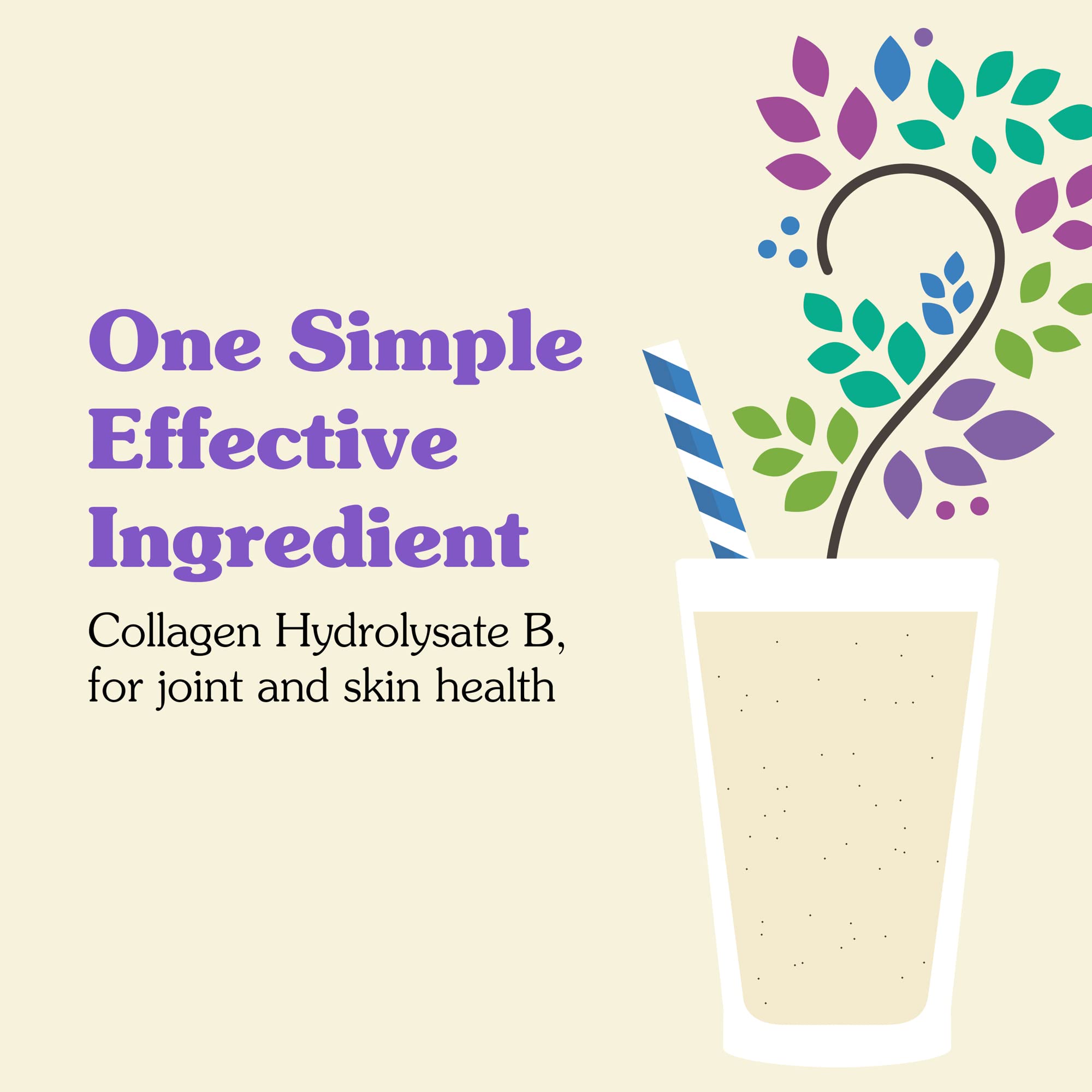 NuNaturals Collagen Peptides Powder (Type I, III), for Skin, Hair, Nail, and Joint Health, 14 oz