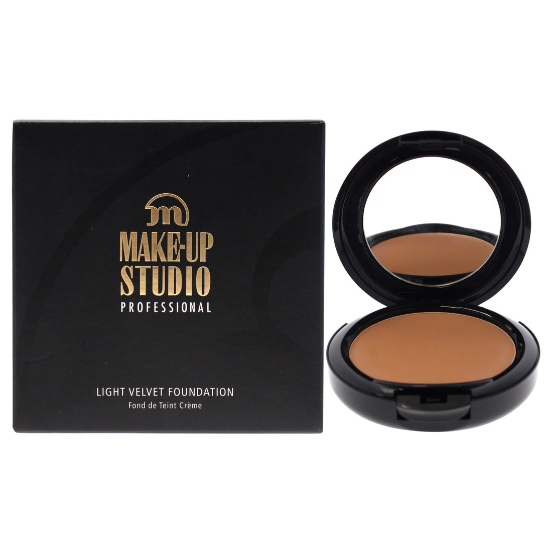 Make-Up Studio Professional Make-Up Light Velvet Face Foundation - Silky Smooth Coverage - Beautiful Flawless End Result - With Mirror And Sponge - Ideal For On-The-Go - Cb2 Amber - 0.27 Oz