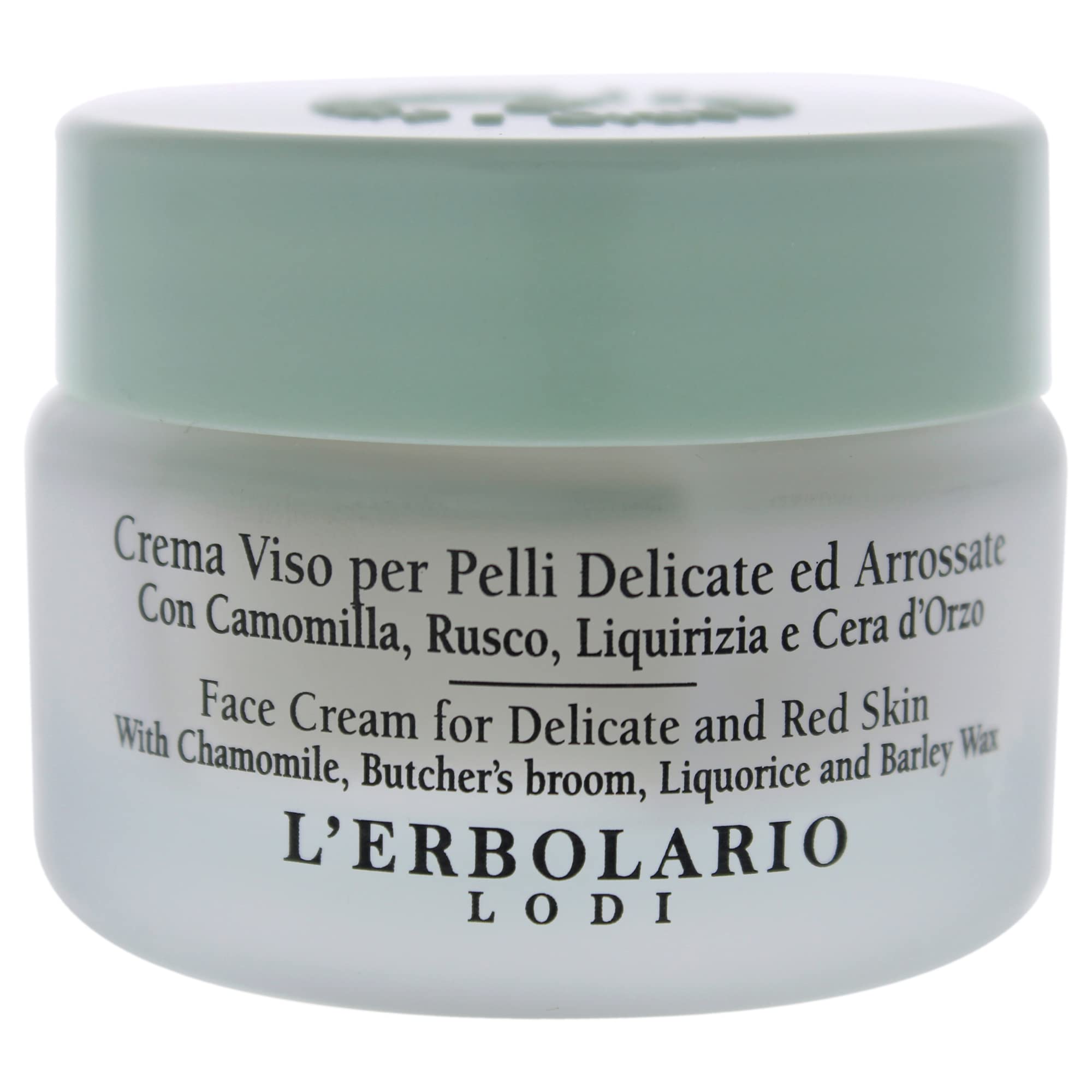L'Erbolario Face Cream for Delicate and Red Skin 30ml With Chamomile, Butcher's Broom and Liquorice