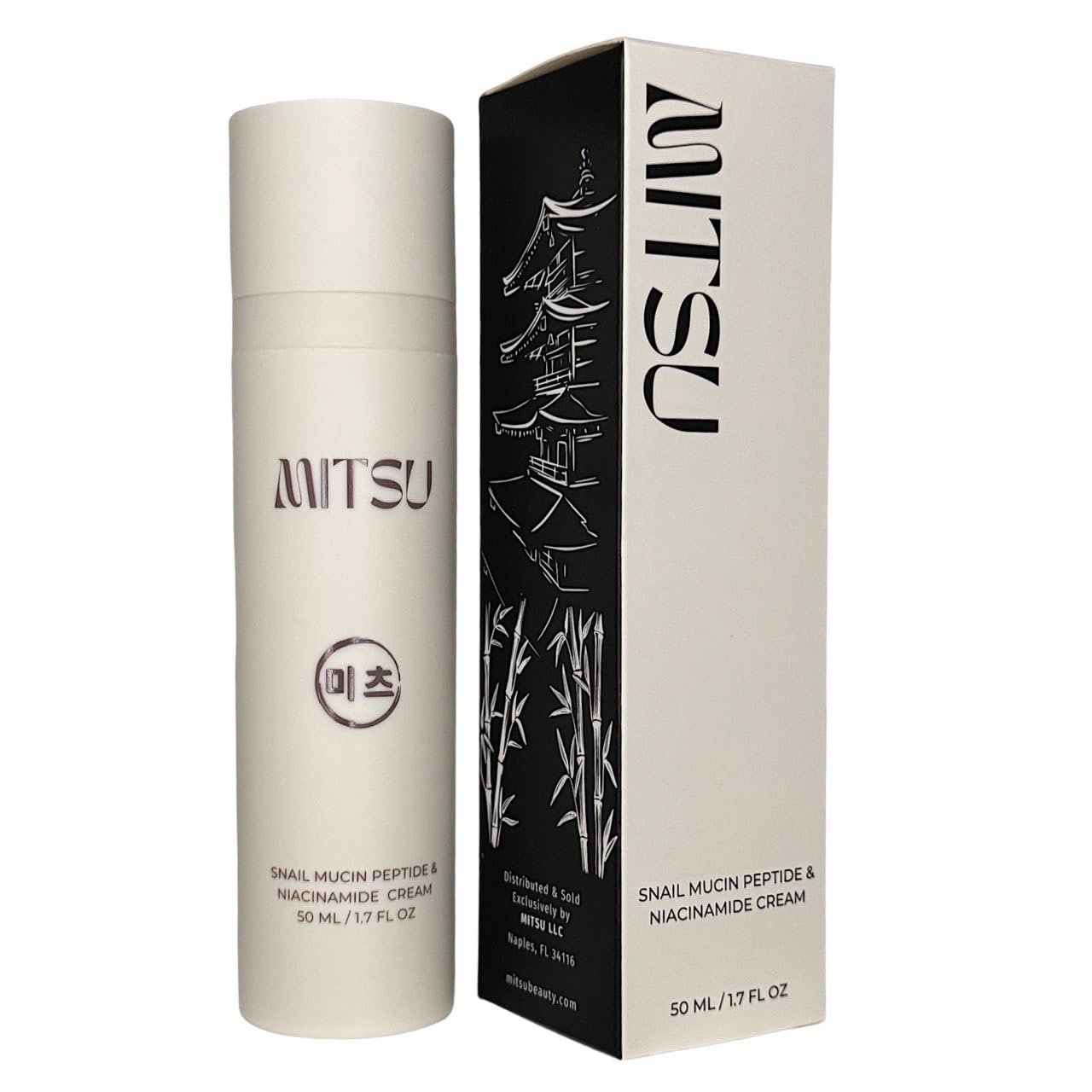 MITSU Snail Mucin Face Cream with peptides, Matrixyl 3000, argilerine, niacinamide, Anti-Aging, Wrinkles, Fine lines, Rejuvenation, sulfates free, parabens free, cruelty free Korean Skincare
