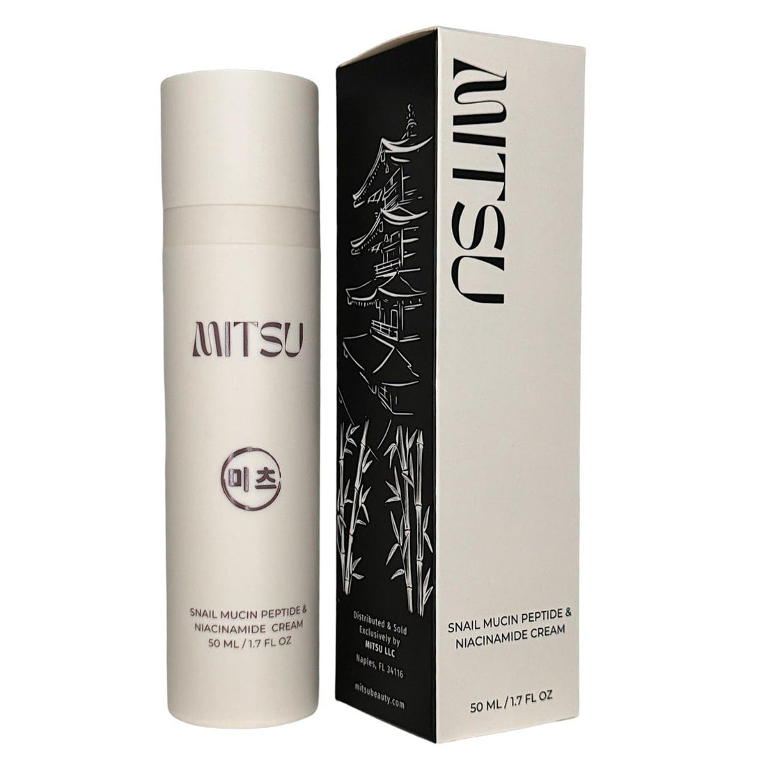 MITSU Snail Mucin Face Cream with peptides, Matrixyl 3000, argilerine, niacinamide, Anti-Aging, Wrinkles, Fine lines, Rejuvenation, sulfates free, parabens free, cruelty free Korean Skincare