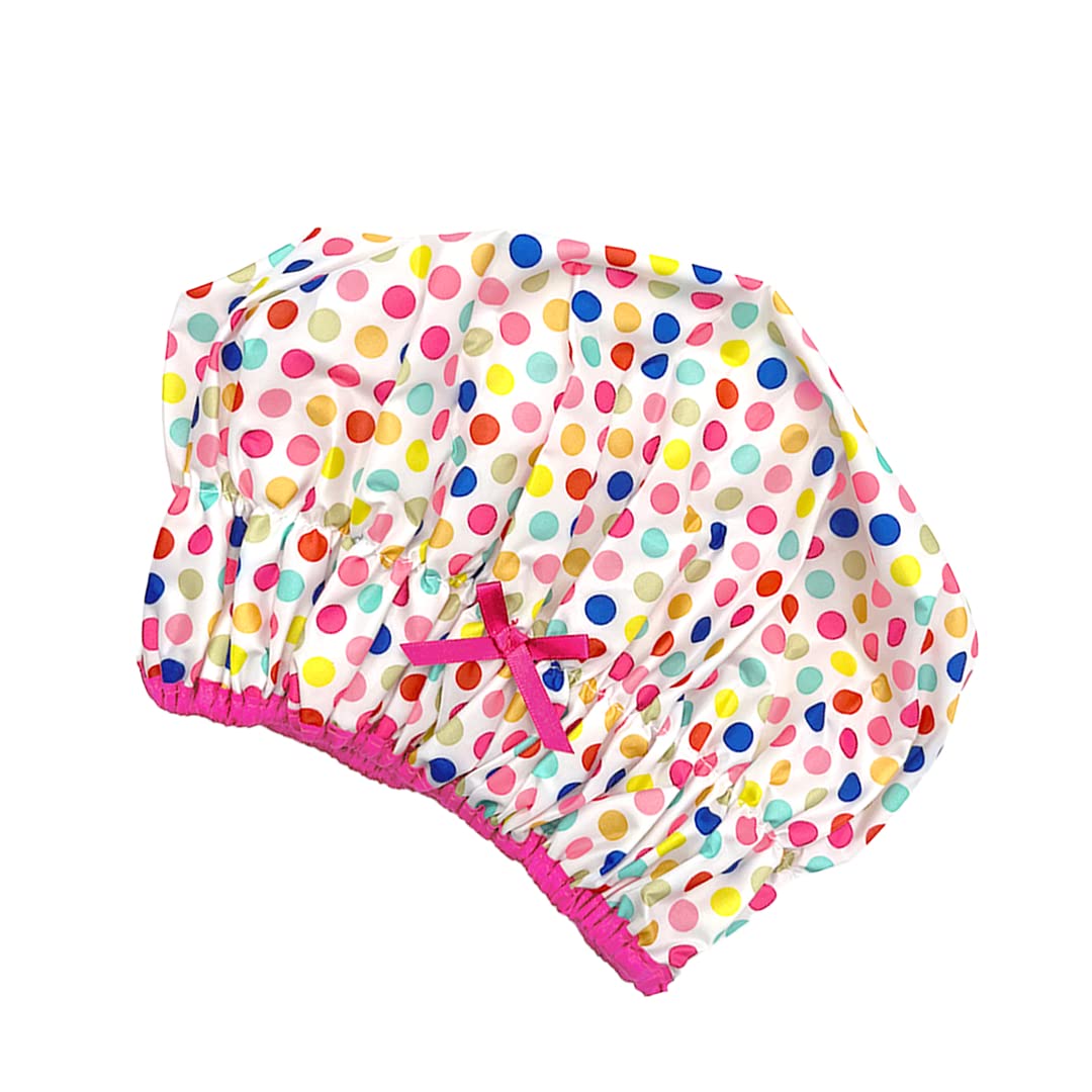 Reusable Shower Cap & Bath Cap & Lined, Oversized Waterproof Shower Caps Large Designed for all Hair Lengths with PEVA Lining & Elastic Band Stretch Hem Hair Hat - Fashionista Showered With Kisses