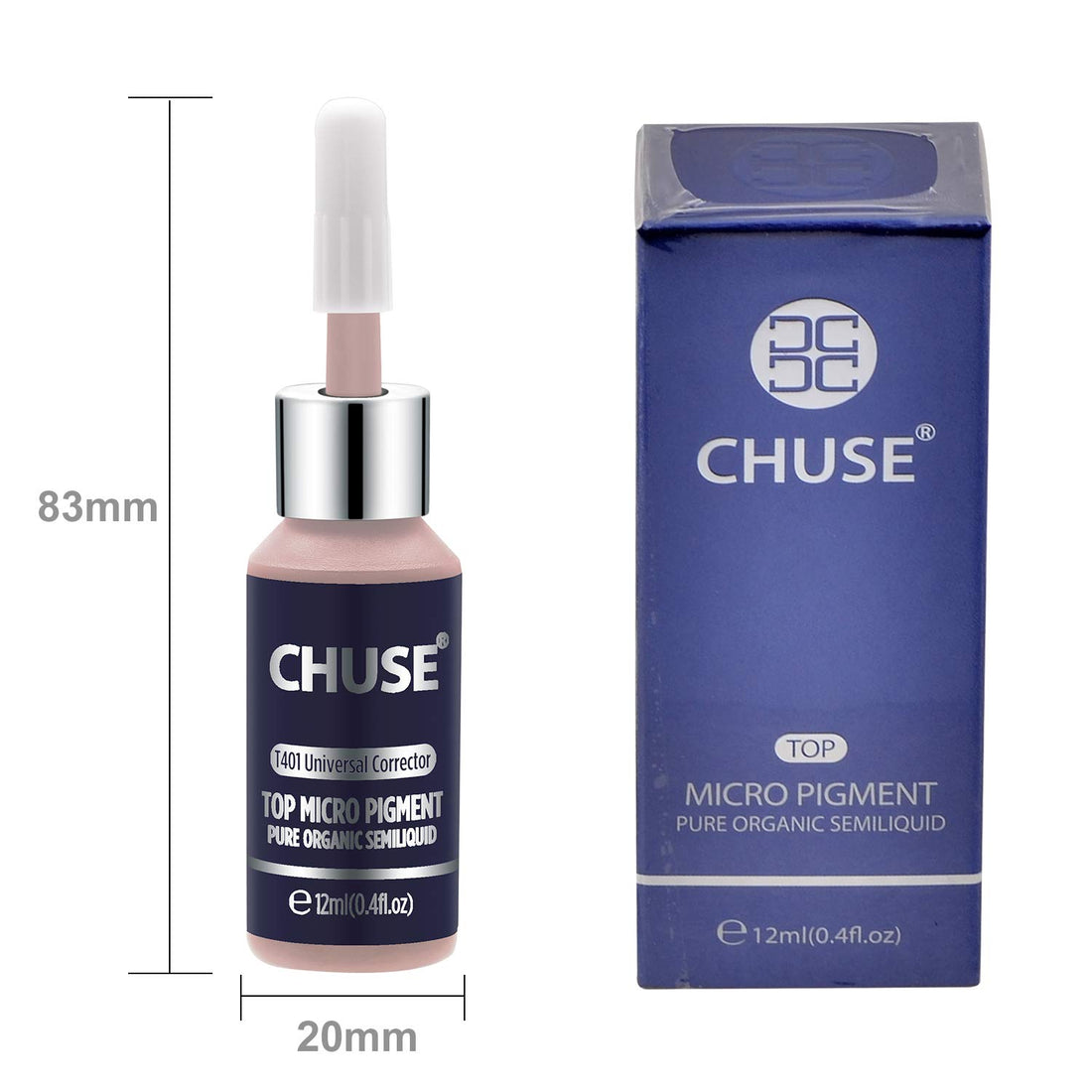 CHUSE T401, 12ml, Universal Corrector, Passed SGS, DermaTest Top Micro Pigment Cosmetic Color Permanent Makeup Tattoo Ink