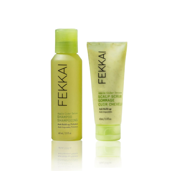 Fekkai Apple Cider Detox Scrub (2 oz) + Apple Cider Detox Shampoo (2 oz) - Free of Sulfates, Parabens, Phthalates - Vegan, Cruelty-Free
