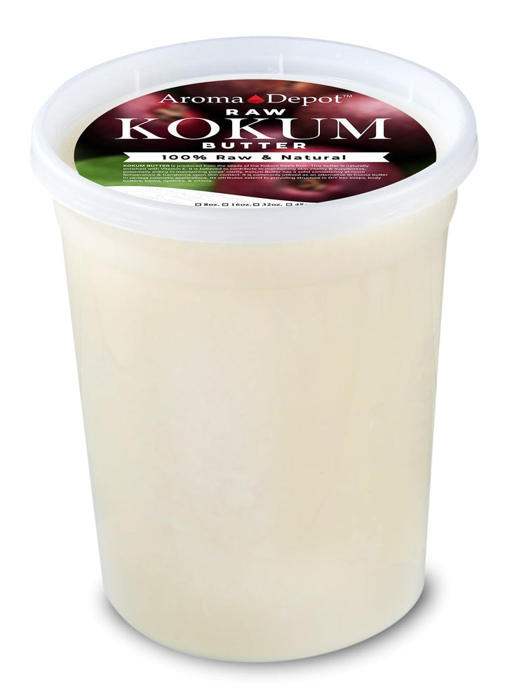 Aroma Depot 32 oz. / 2 lb. Raw Kokum Butter Great for Skin, Body and Hair. 100% Pure I Natural I Cold Pressed I Thickener for Body Butters, Sunscreens, Soaps, Deodorants and Lotions.