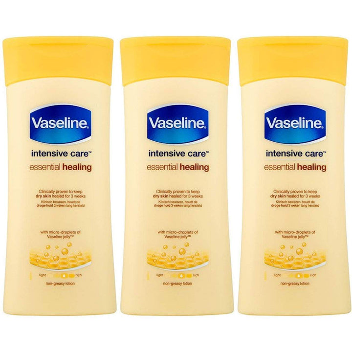 Vaseline Intensive Care Essential Healing Body Lotion - 6.76 Fl Oz / 200 mL x 3 Pack