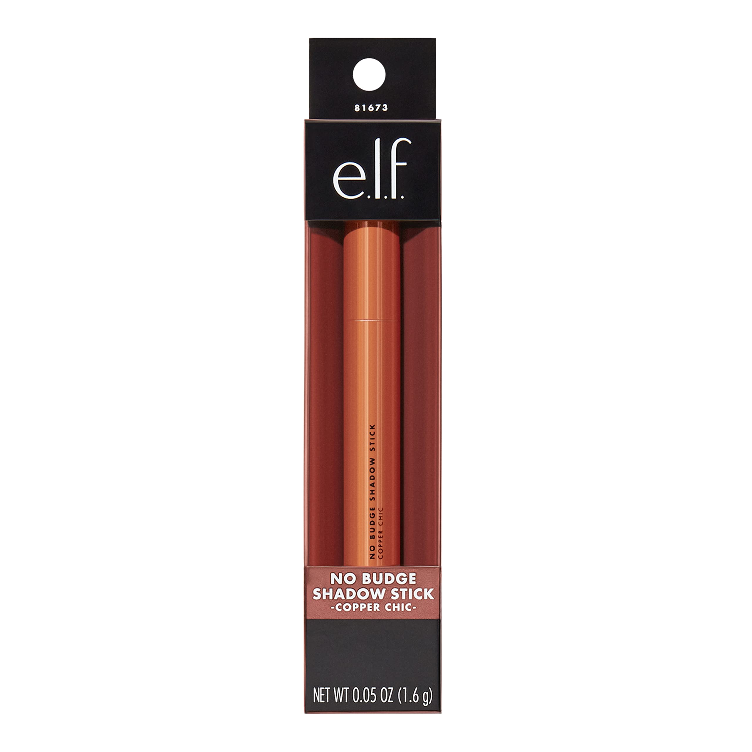e.l.f. No Budge Shadow Stick, Longwear, Smudge-Proof Metallic Eyeshadow, Copper Chic, 0.056 Oz (1.6g)