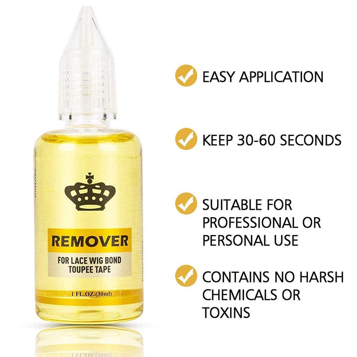 Fast Acting Remover for Tape-in Hair Extensions, Wig Glue, and Double-Sided Extension Tape (One Bottle)