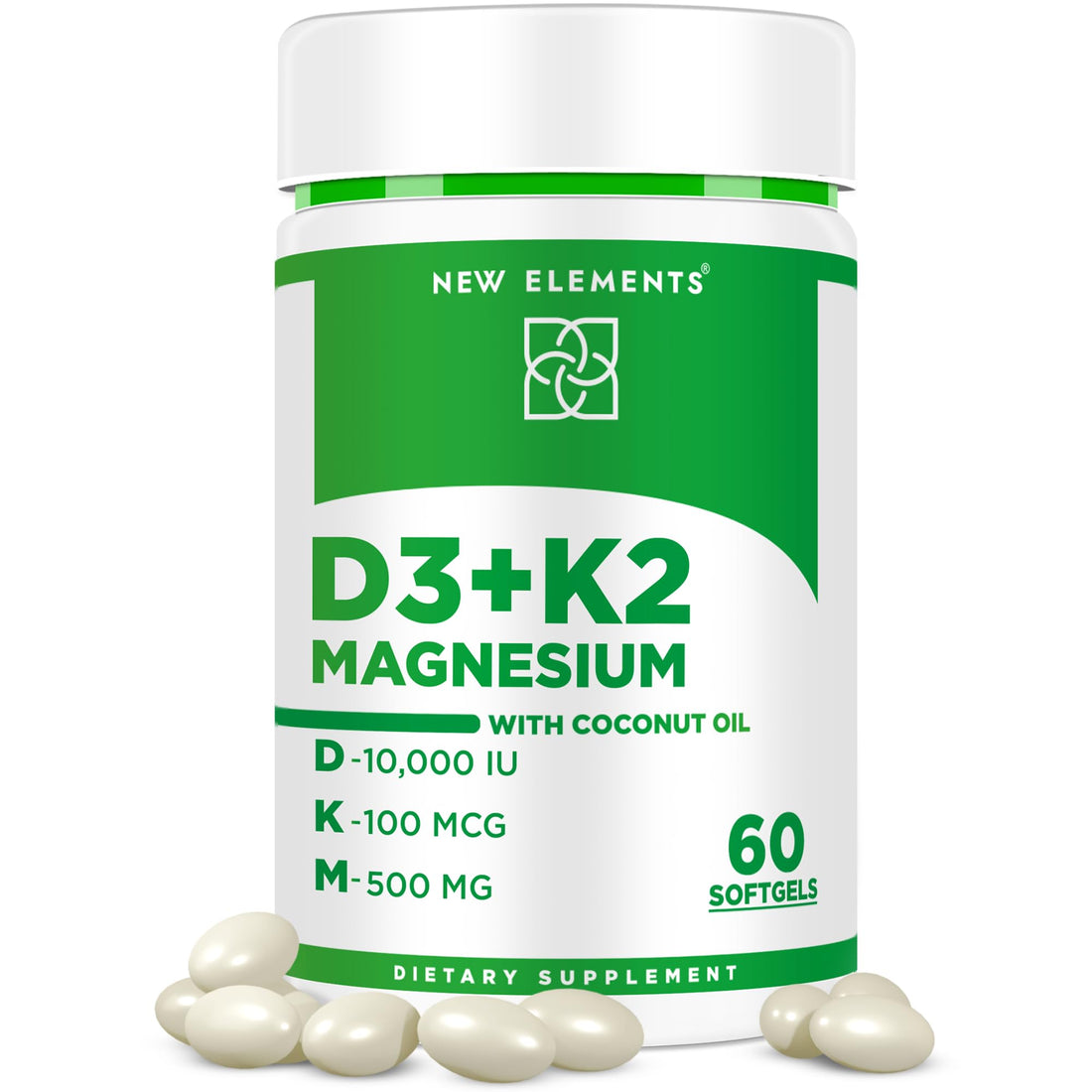 Vitamin D3 K2 Softgels for Women and Men with Magnesium Glycinate 500mg | Vitamins D3 10000iu & Magnesium Supplement for Bone Health | Immune Support | Non-GMO | Gluten-Free | Sugar Free