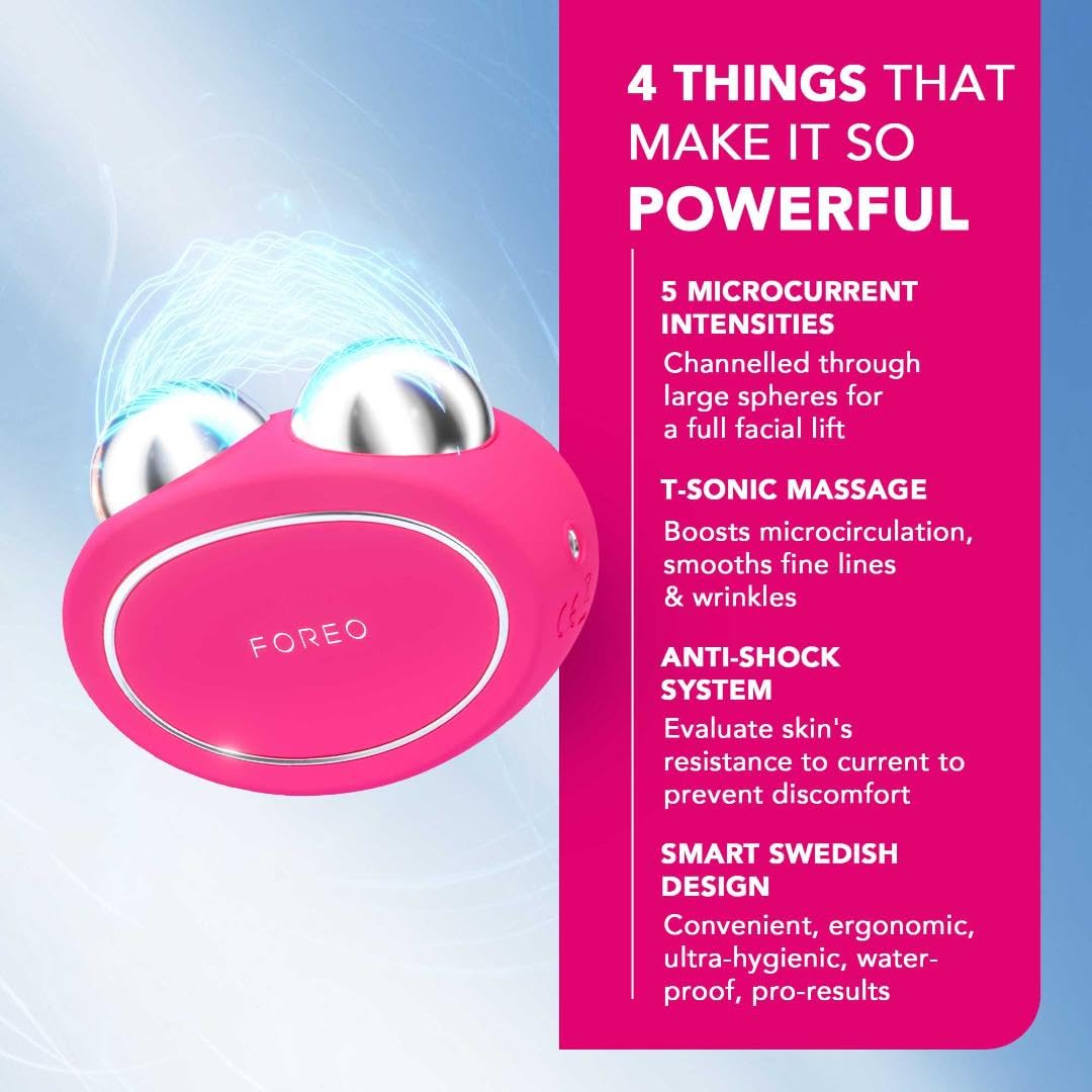 FOREO BEAR App-connected Microcurrent Facial Toning Device with 5 Intensities, Fuchsia