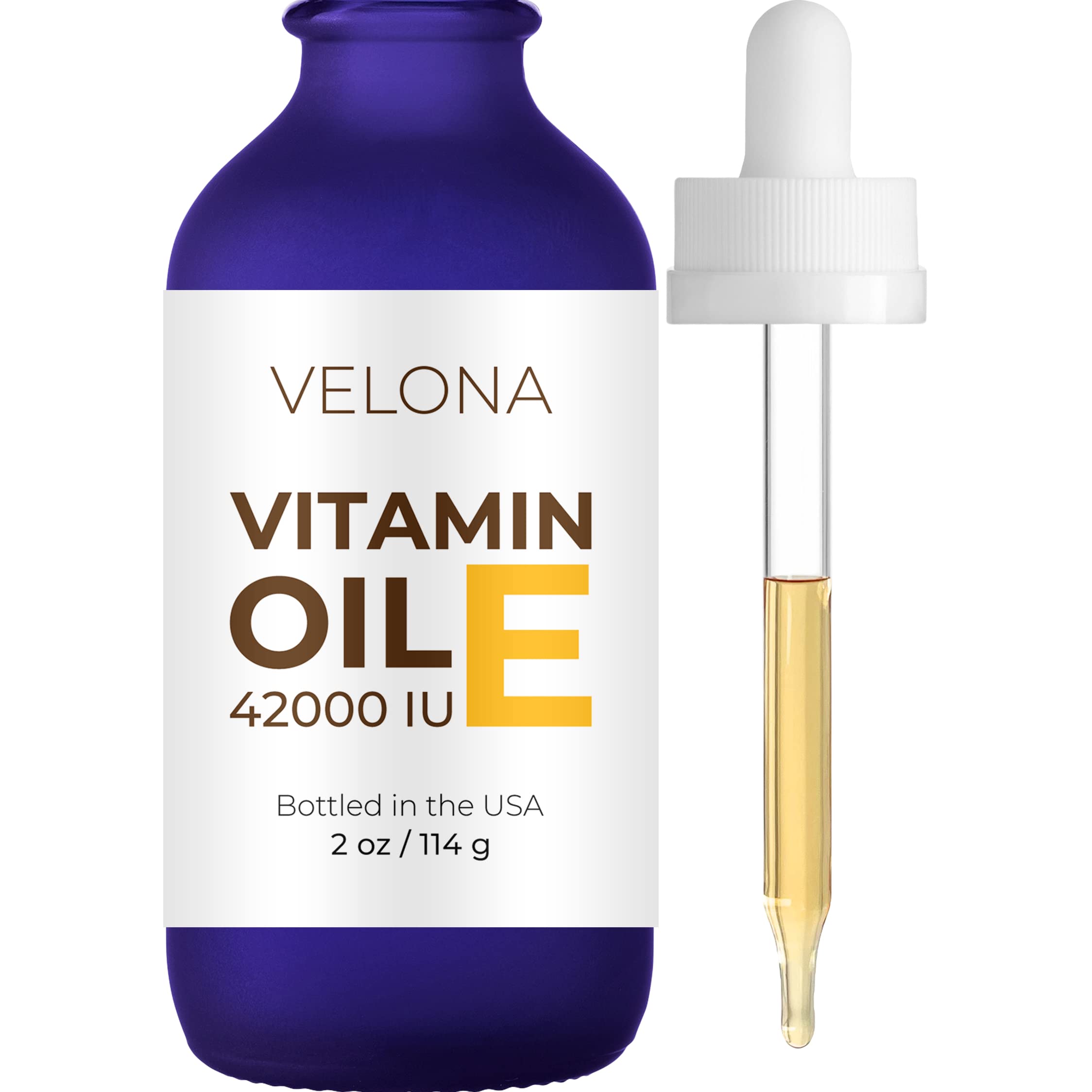 Vitamin E Oil - 2 oz | 42,000 IU | 100% Pure & Natural | for Face, Hair, Body, Skin Care, Stretch Marks, Nails, Cuticles, Scars | Food & Cosmetic Grade | Moisturizing Hexane Free…