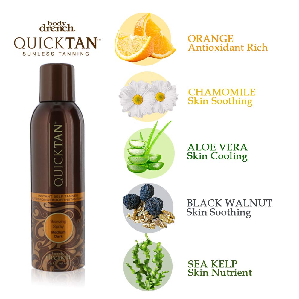 Body Drench Quick Tan Bronzing Spray Medium-Dark 6 Ounce (177ml)