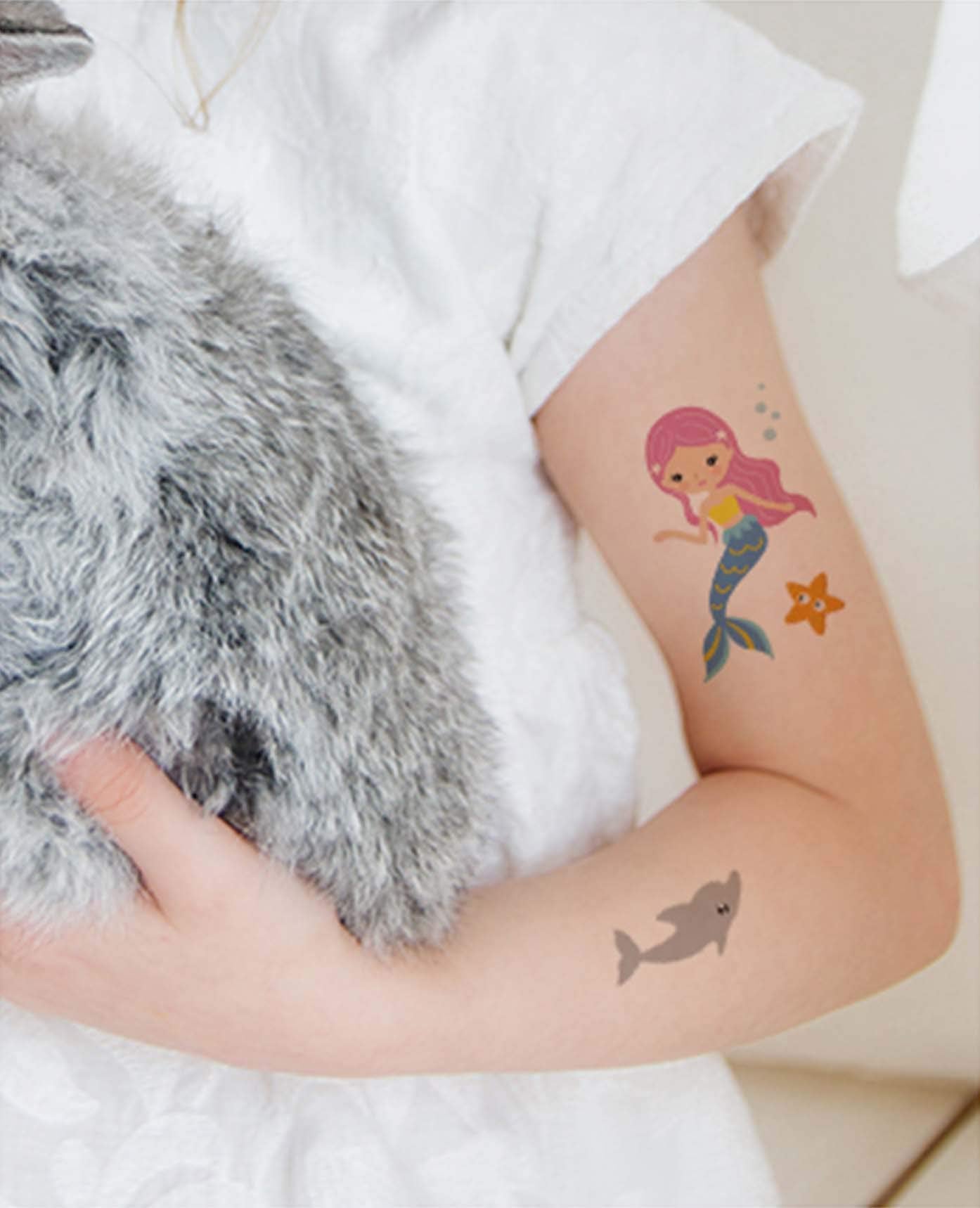 Mermaid Temporary Tattoos(80 designs) - COKOHAPPY Fake Mermaid Assorted Temporary Tattoos For Kids Children Girls Birthday Party Favors Supplies Party Accessories