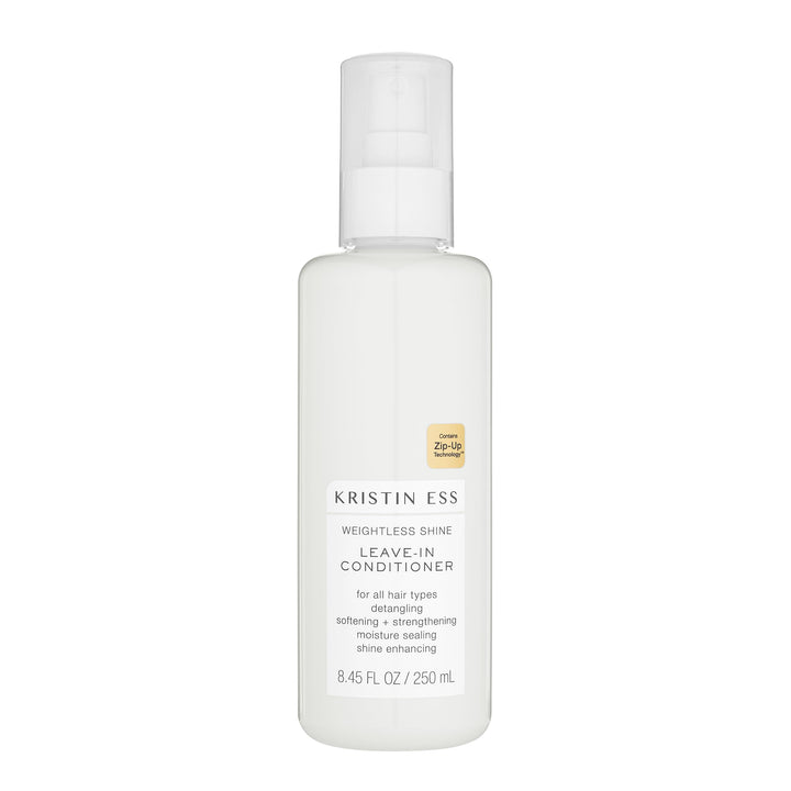 Kristin Ess Castor Oil Leave In Conditioner Spray for Curly, Dry + Damaged Hair - Anti-Frizz Moisturizing Deep Conditioner - Volume + Repair - Color Safe Women's Styling Product - Pear Fragrance