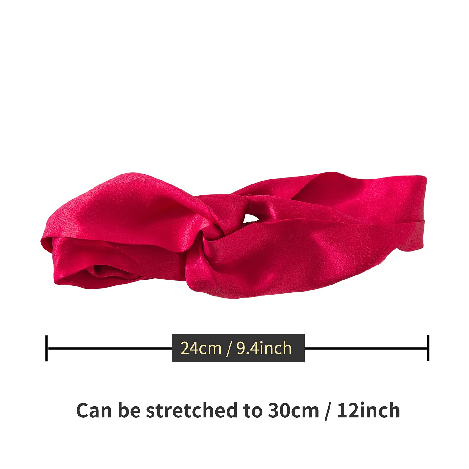 ZIMASILK 100% Mulberry Silk Headband Elastic Twisted Head Hair Wrap Accessory Turban For Women(Burgundy)
