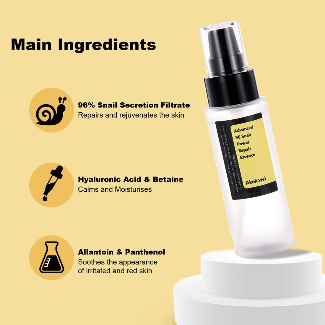 Akeicwel Snail Essence Duo - Snail Mucin 96 Essence & Snail Mucin 92 Cream