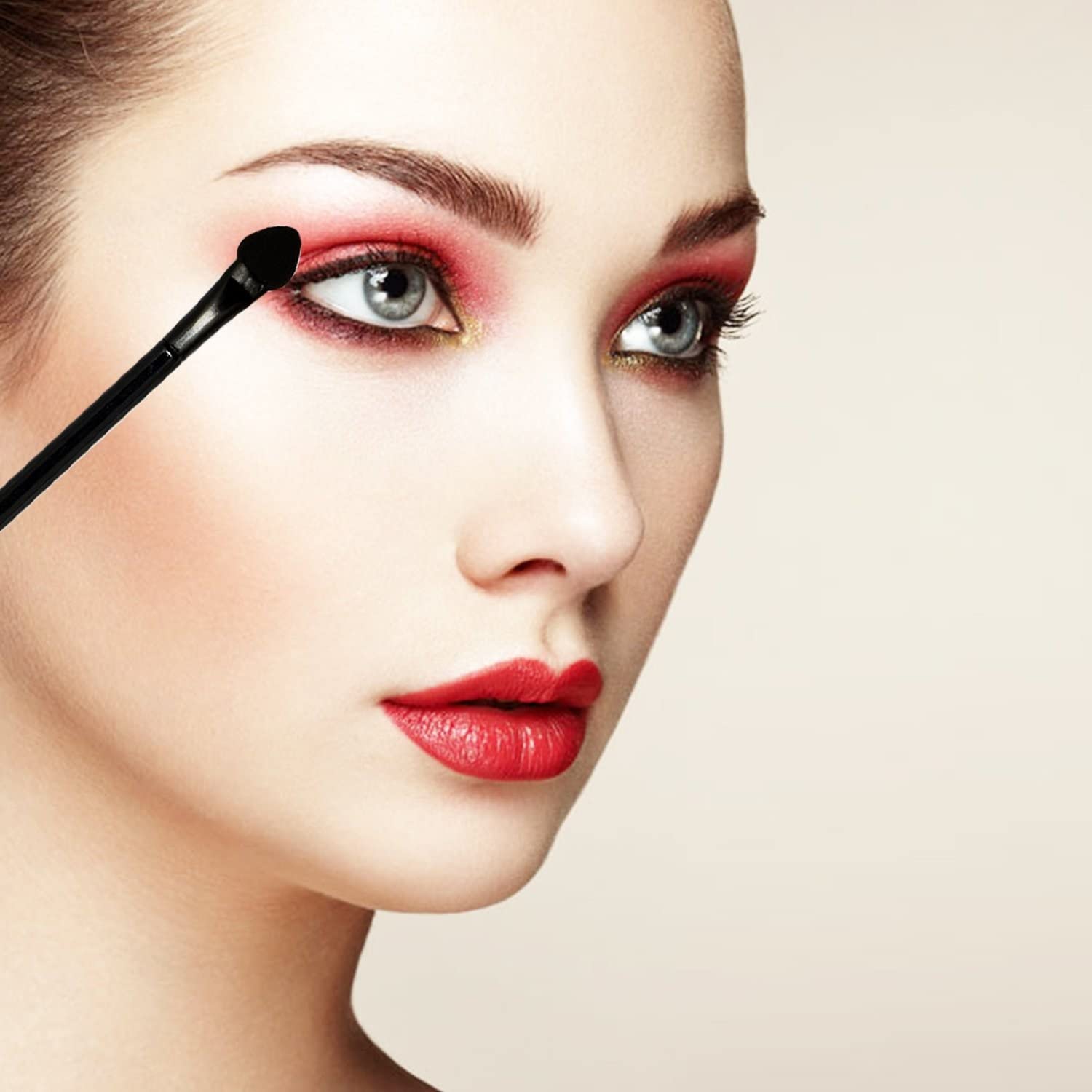 TygoMall Professional Double Head Eyeshadow Brushes Cosmetic Tool 50 Pcs Disposable Dual Sides Eyeshadow Sponge Brushes Makeup Applicator, (Size: 2.44 inch, Color: Black)