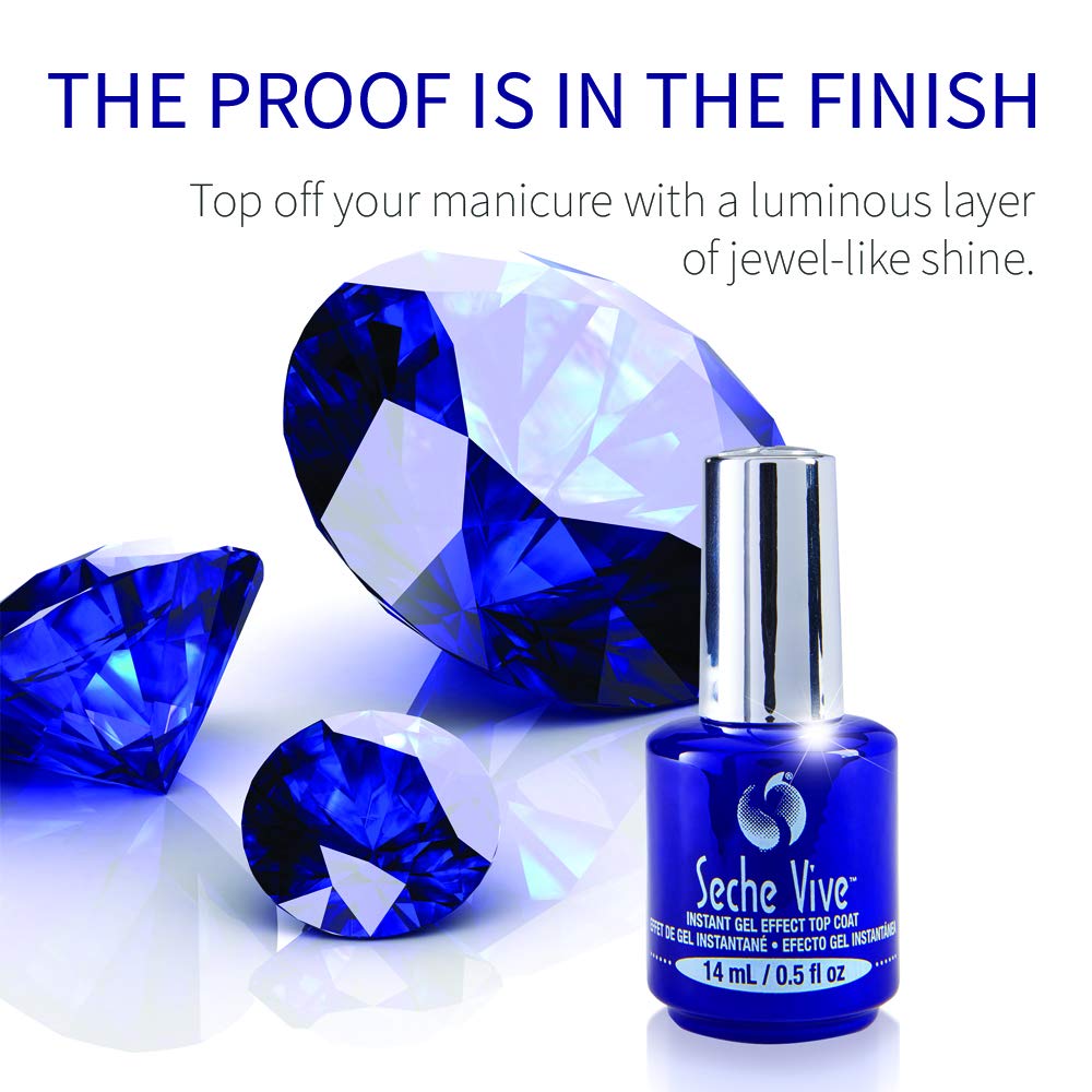 Seche Vive Gel Effect Top Coat 0.5oz, boxed