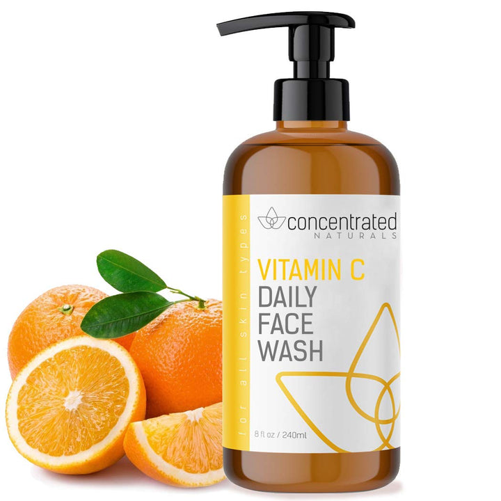 Concentrated Naturals Vitamin C Face Wash Daily Cleanser w/Marine & Plant Extracts & Retinol | Works to Help Cleaner, Brighten & Balance Complexion 8 Fl. Oz. | 240mL