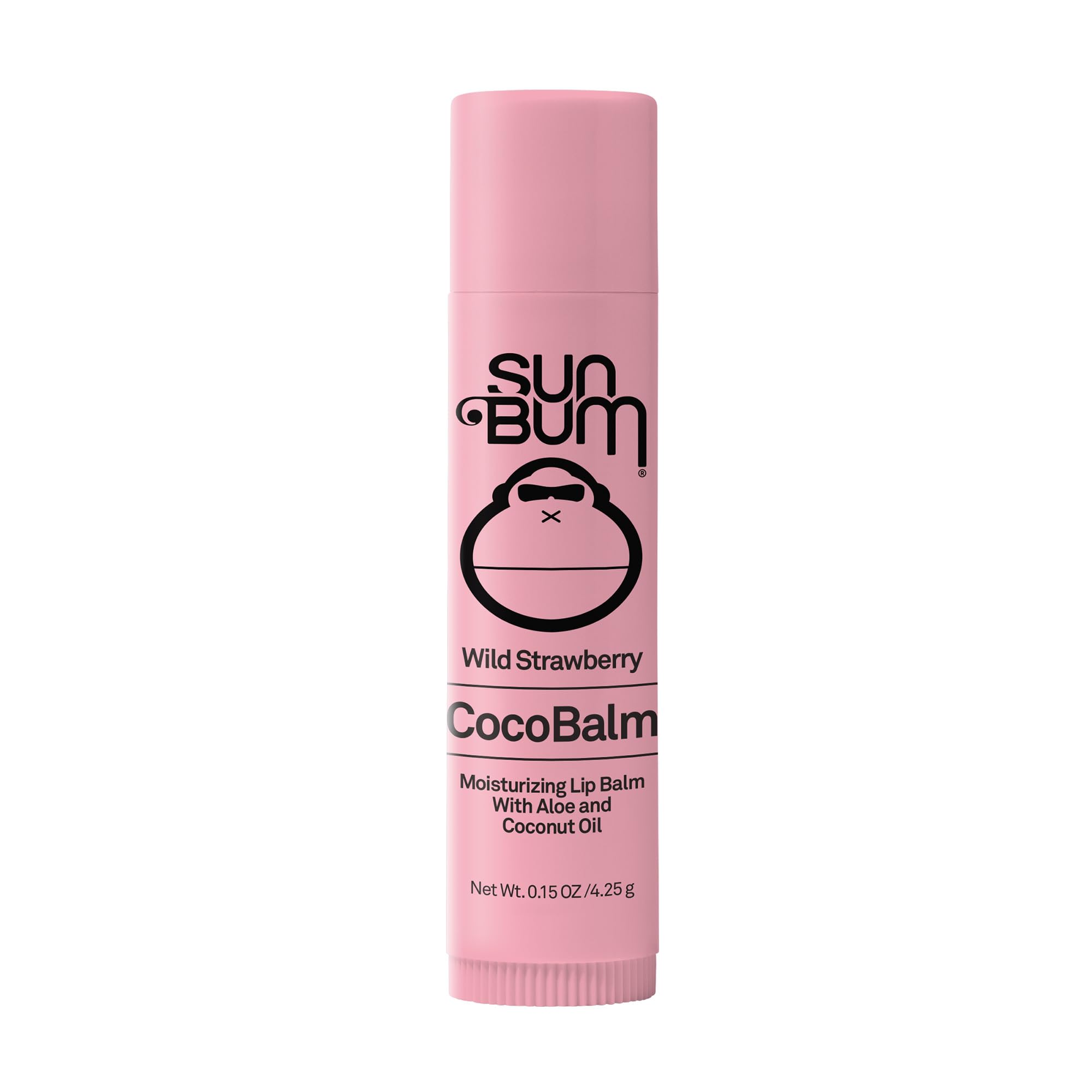Sun Bum Cocobalm Wild Strawberry - Hydrating Lip Balm with Coconut Oil and Aloe Vera - 0.15 oz Stick