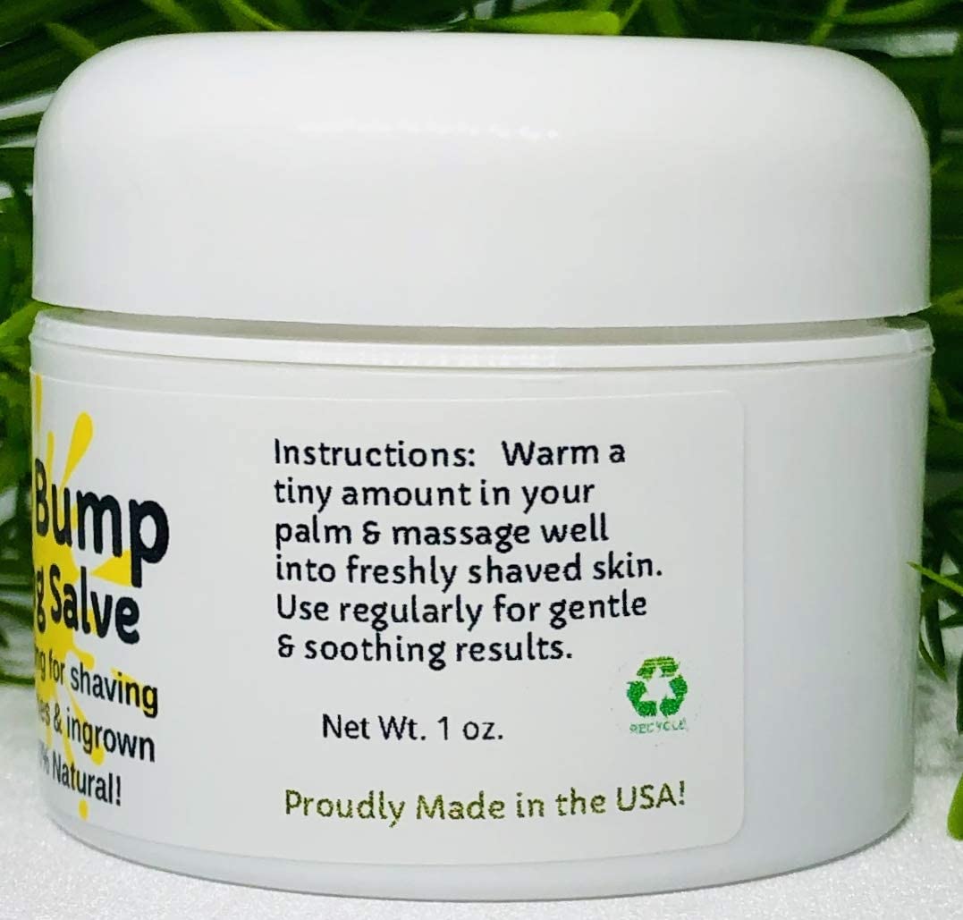 RAZOR BUMP Soothing Salve! 1 oz. Quickly heal bumps, rashes, ingrown hairs & razor burn. 100% Natural, Vegan. Pure Shea, Tea Tree, Lemon Balm. For face, neck, bikini, body!