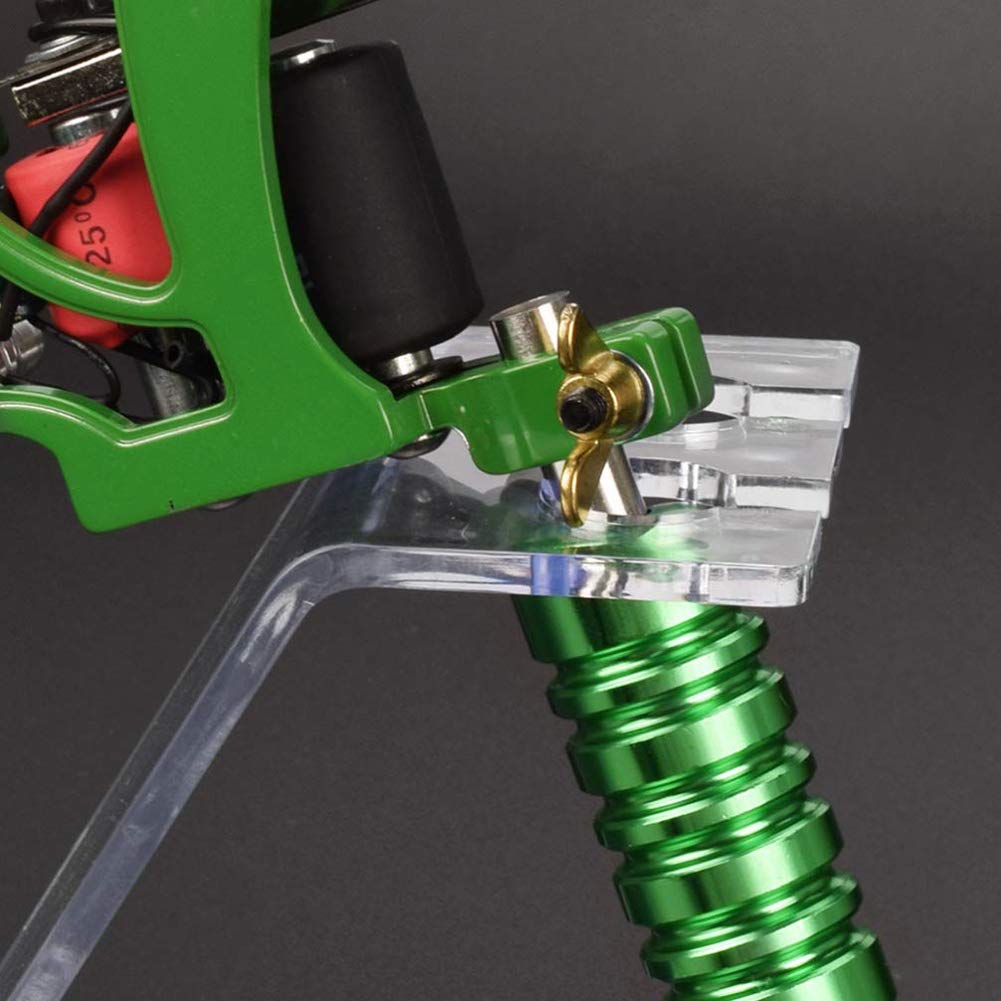 1PC Tattoo Gun Holder Tattoo Machine Stand Clear Acrylic Coil Tattoo Machine Holder Rack Stand Display Shelf Best for Salon Personal Use (hole)